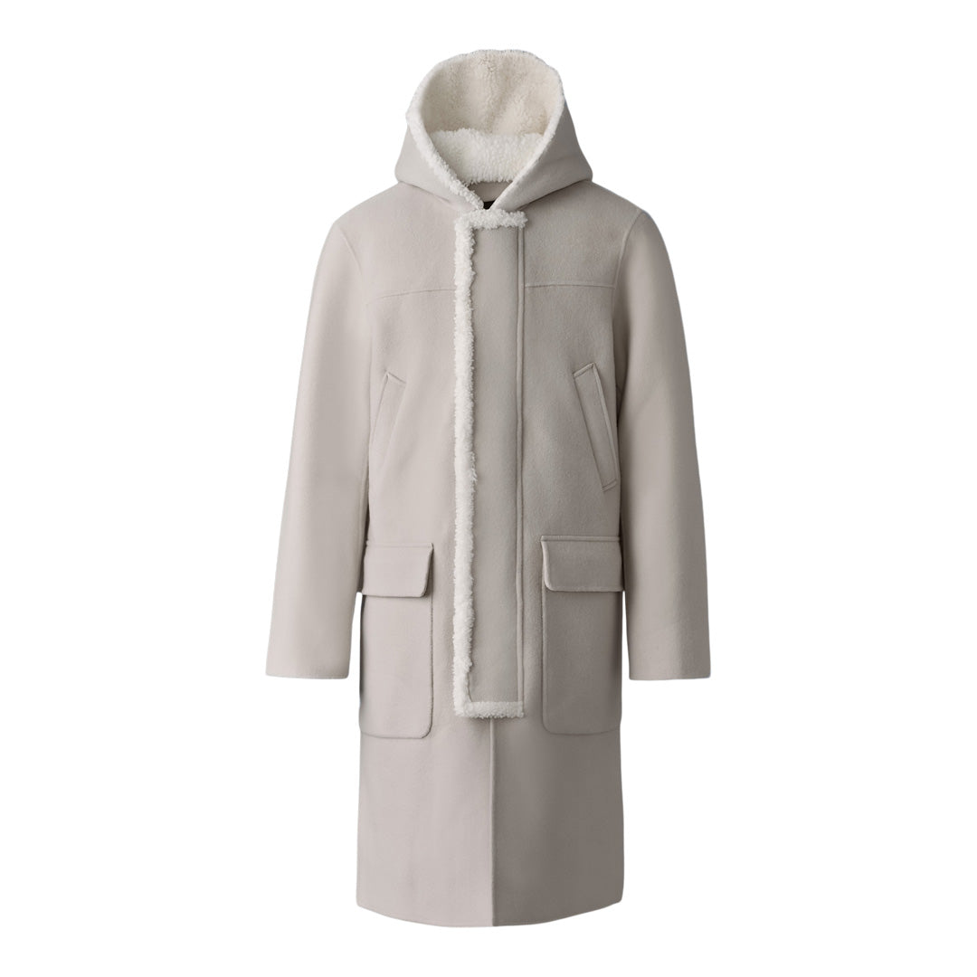 Abraham, heavy double face wool long hooded coat | Mackage