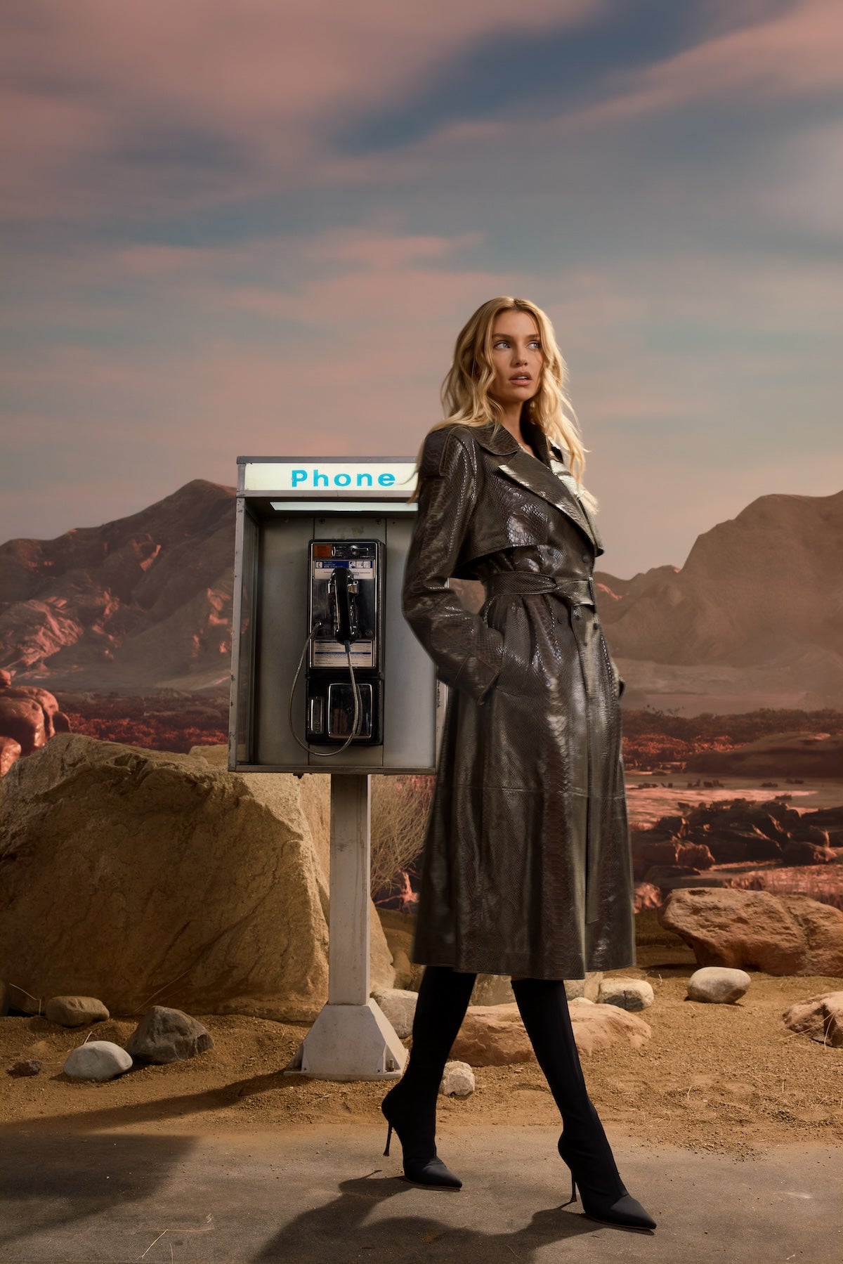 CARMELA-SNK Snake Pattern Leather Trench for Women | Mackage Canada