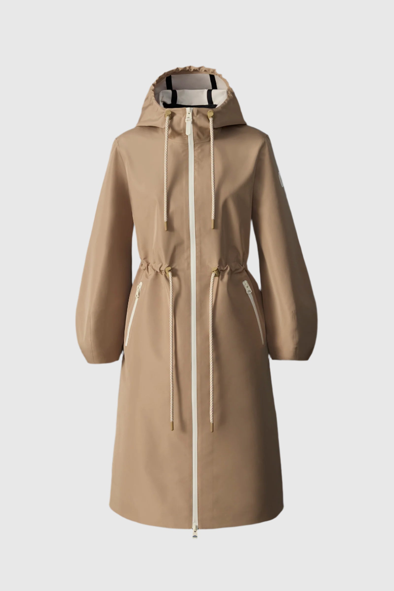 MEKELLE-Z Long recycled technical rain coat for Women | Mackage® CA