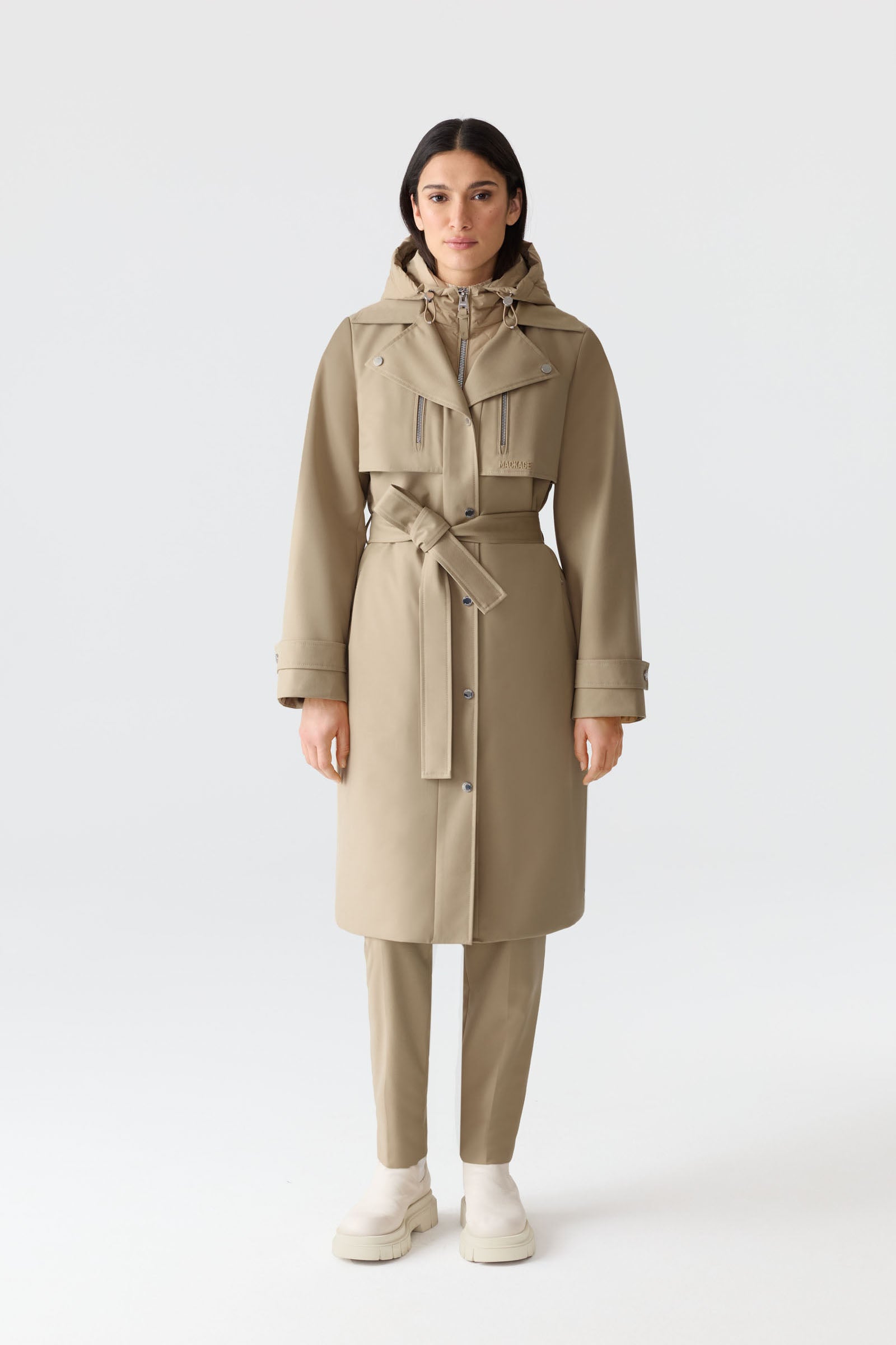 SIOBHAN Technical Down Trench Coat for Women Mackage Canada