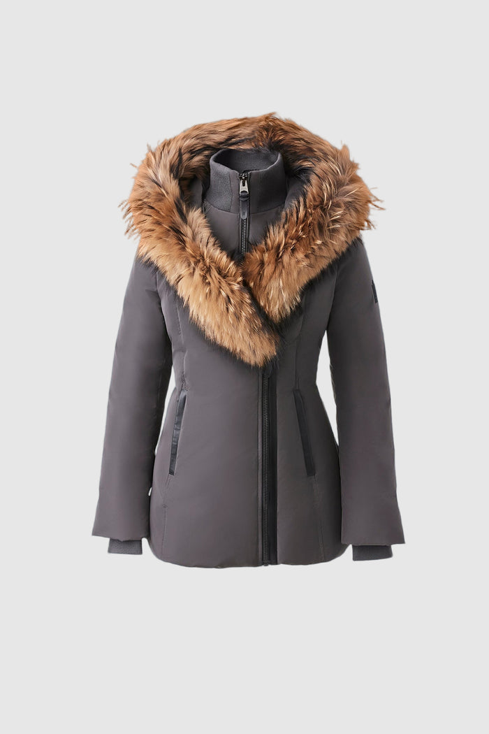 Veste En Cuir Mackage Avec Fourrure Lapin - Taille M Noire - Occasion Très Bon État