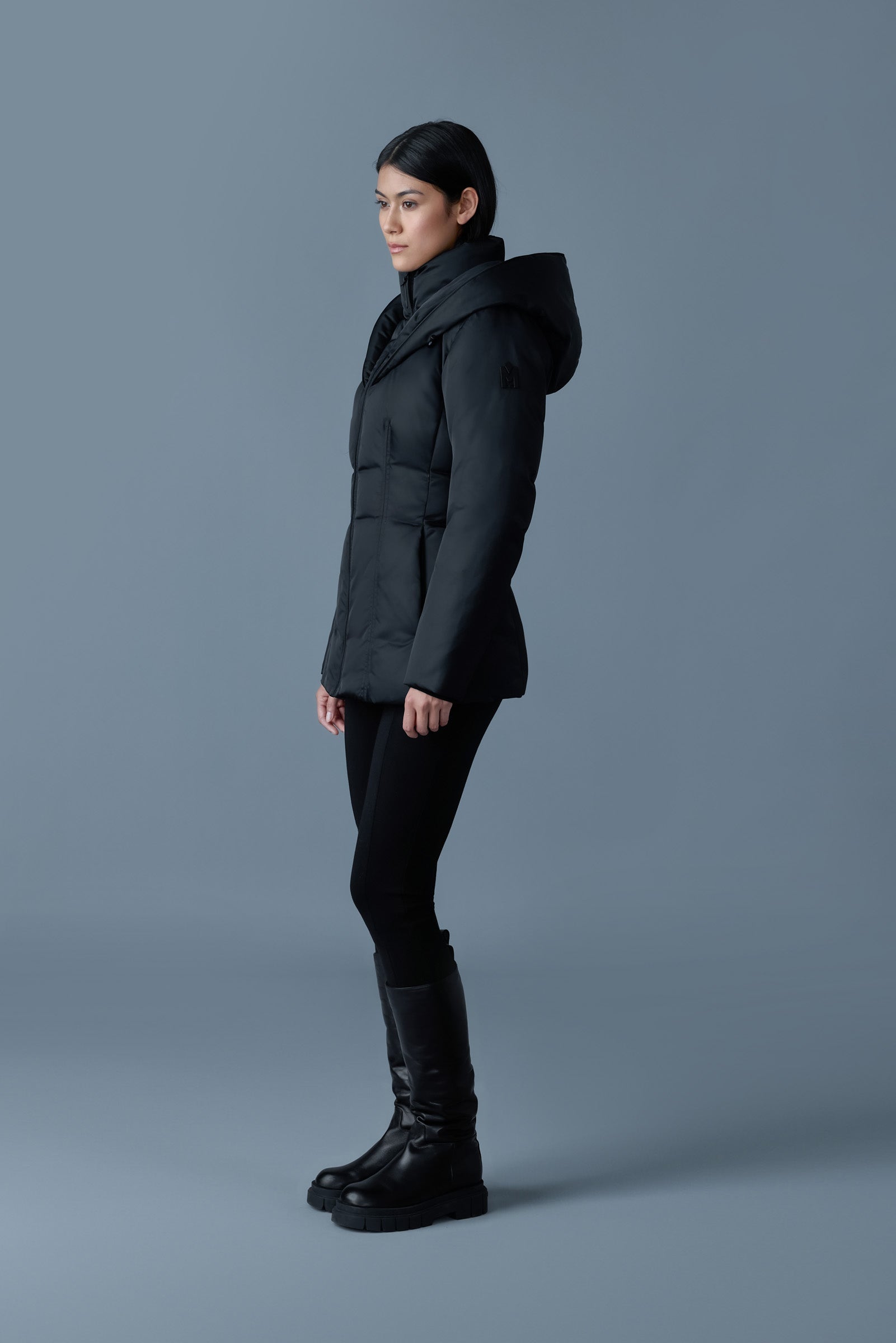 Alana, tech satin medium down jacket | Mackage® Canada