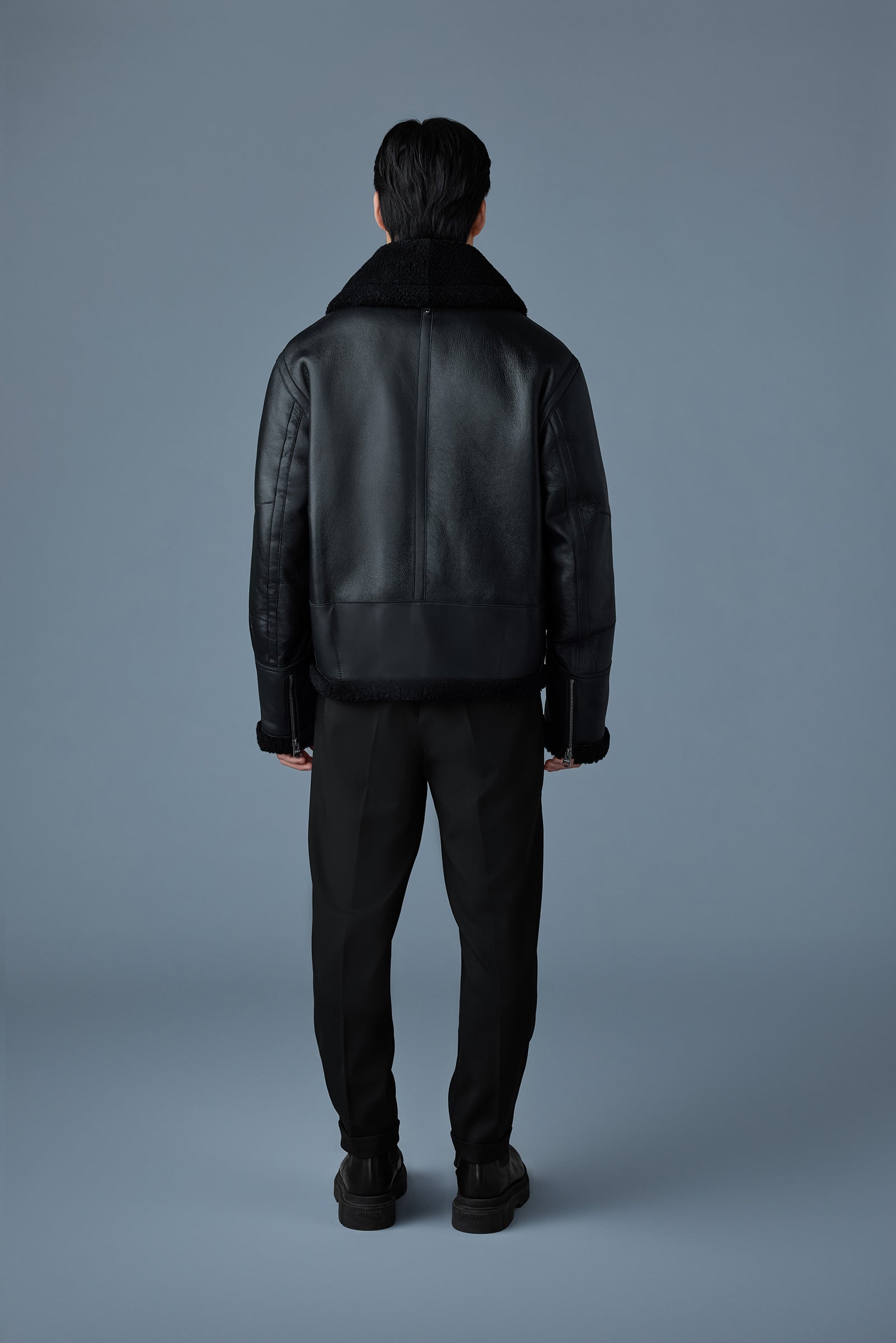 Atlas-SH, shearling and leather aviator-style jacket | Mackage® Canada