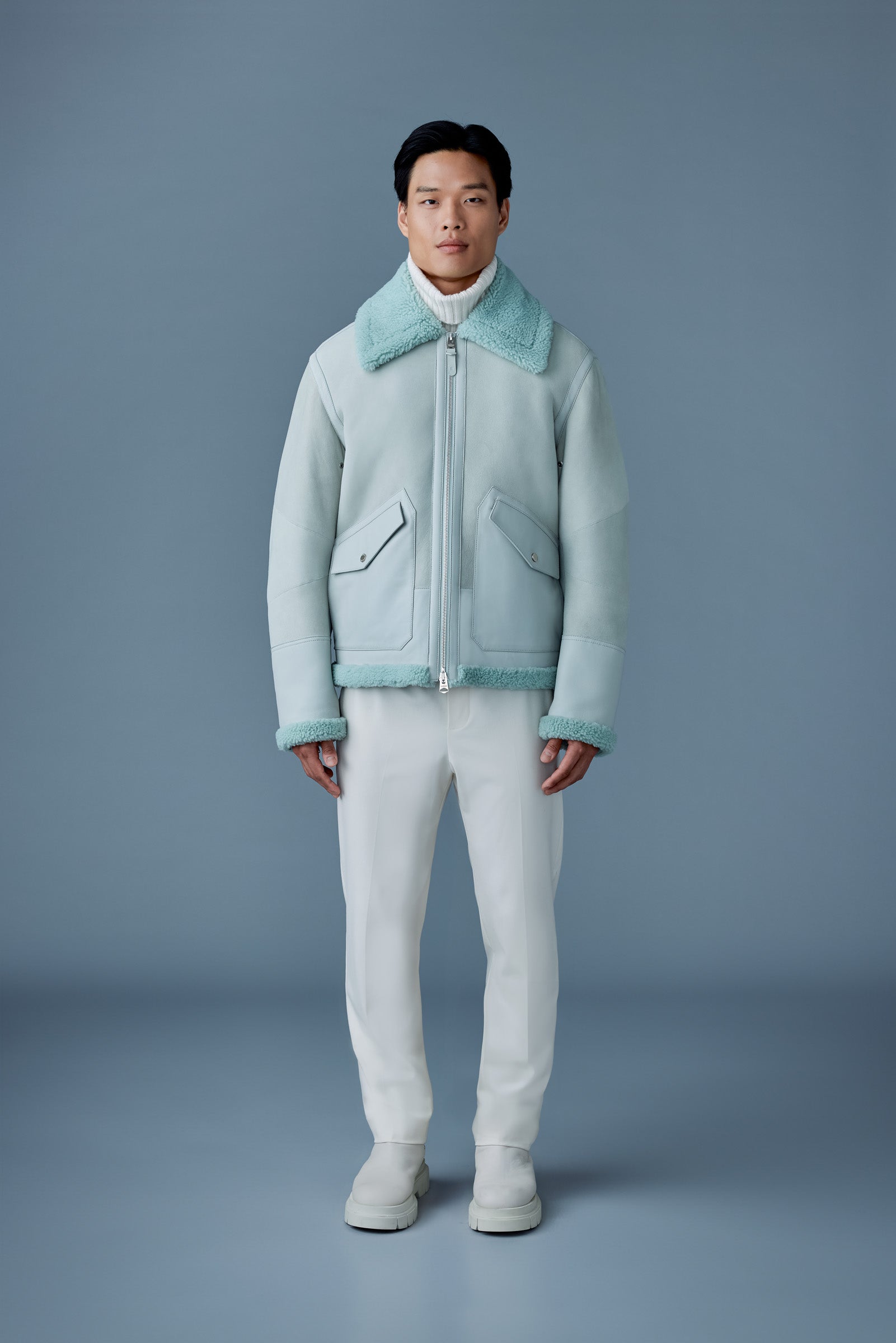 Atlas-SH, shearling and leather aviator-style jacket | Mackage® Canada