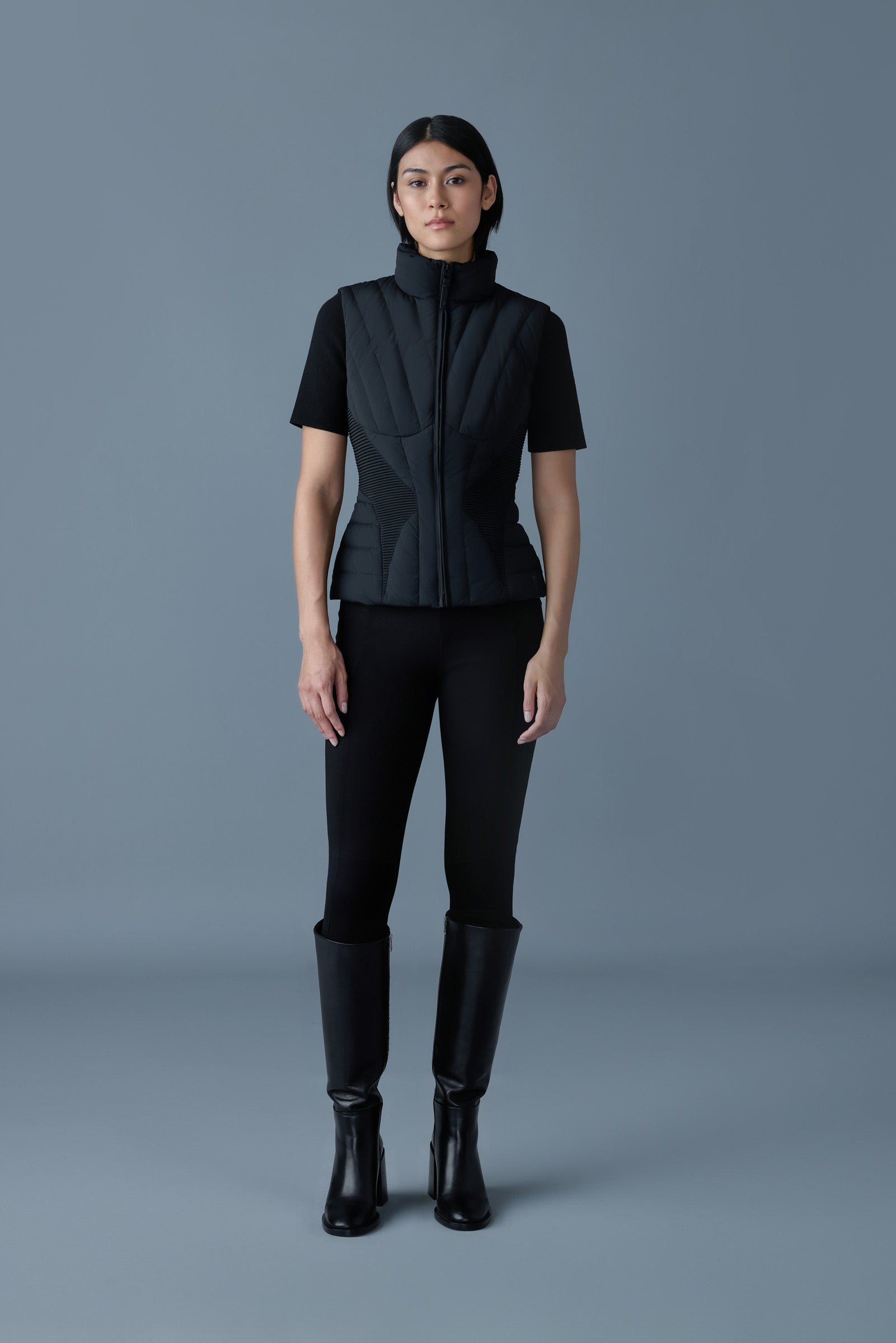 Aurelia, smocked detail light down vest | Mackage® Canada