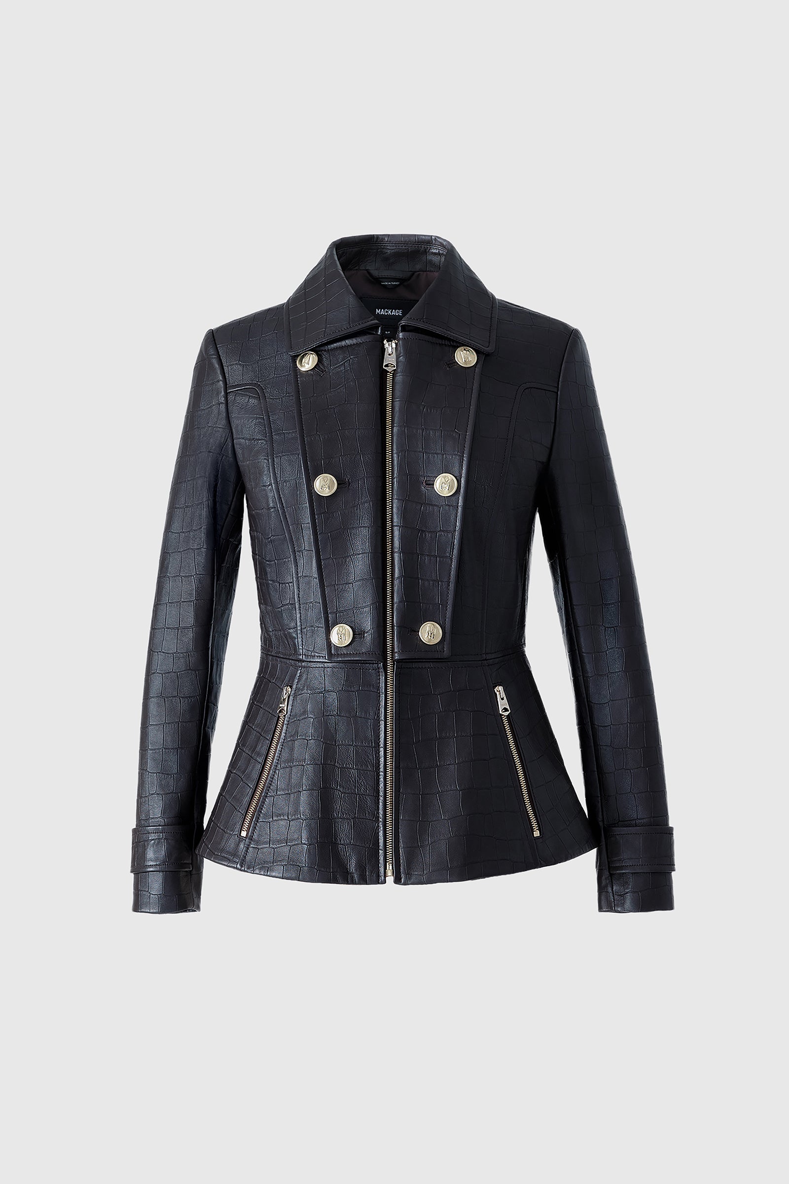 BARBARA-NV Croc Embossed Leather Jacket for Women | Mackage® CA