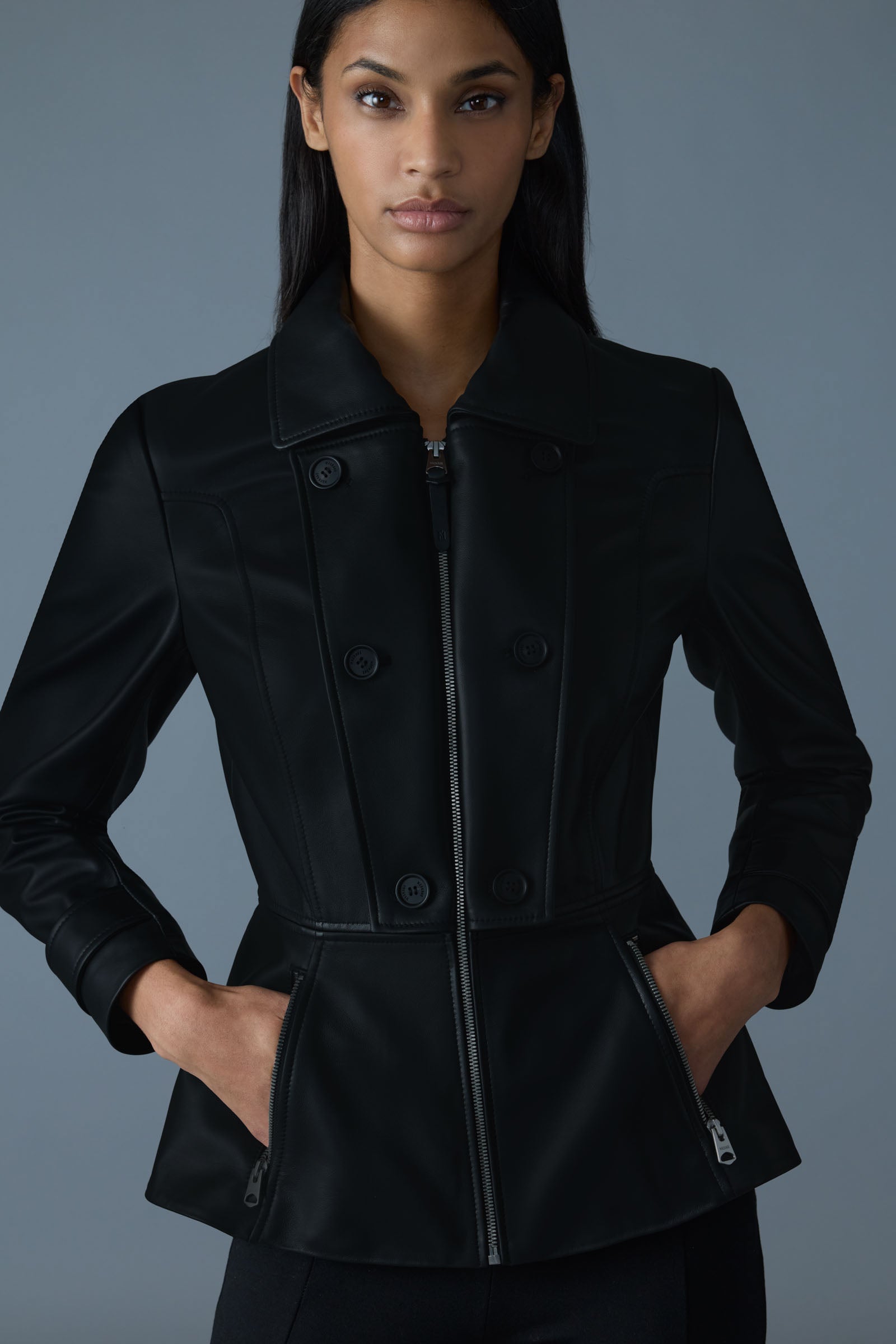 Barbara - Fitted Lamb Leather Jacket | Mackage® CA