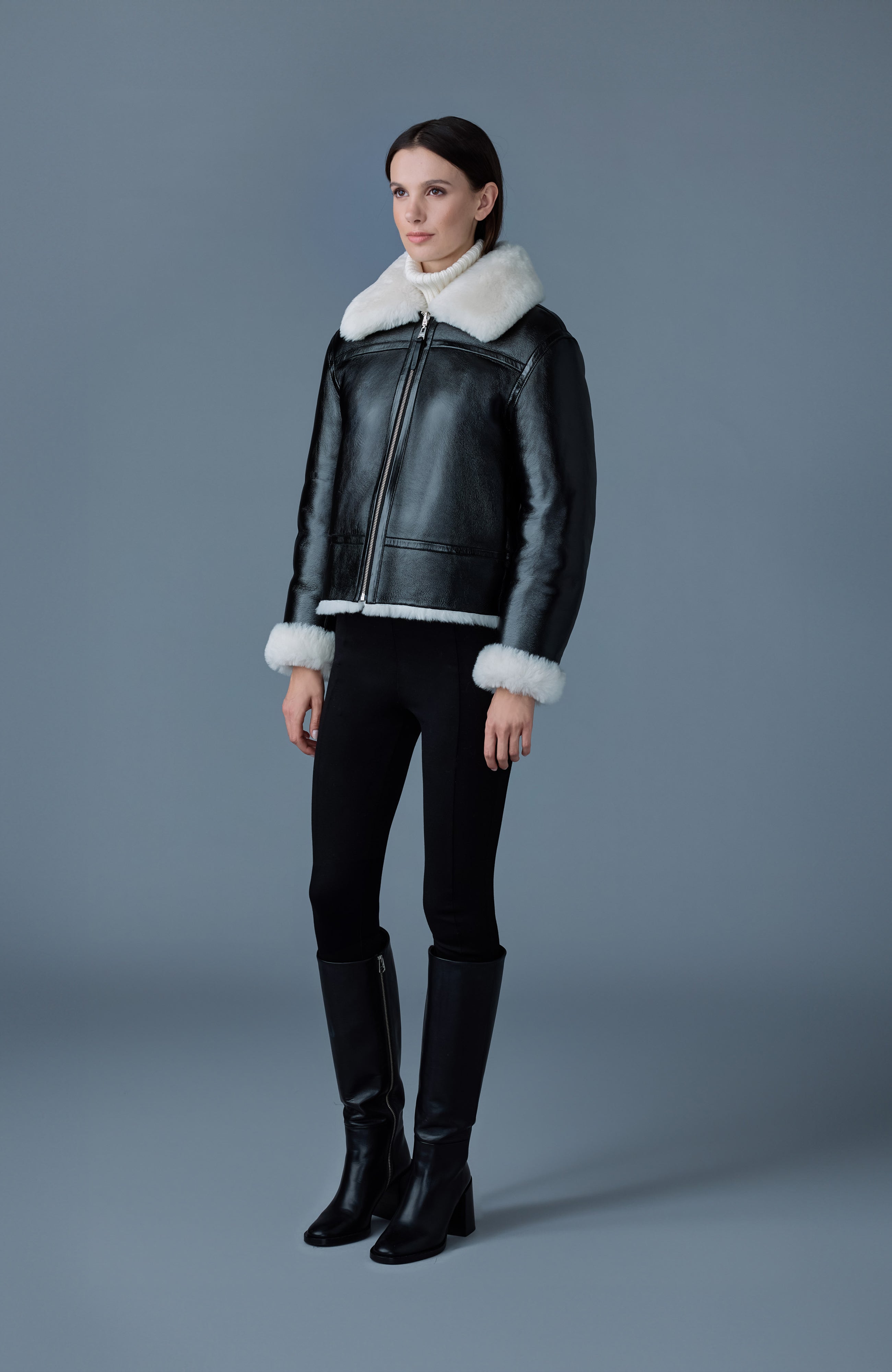 Betty, 2-in-1 reversible leather shearling jacket | Mackage Betty, 2-in-1 reversible leather shearling jacket | Mackage