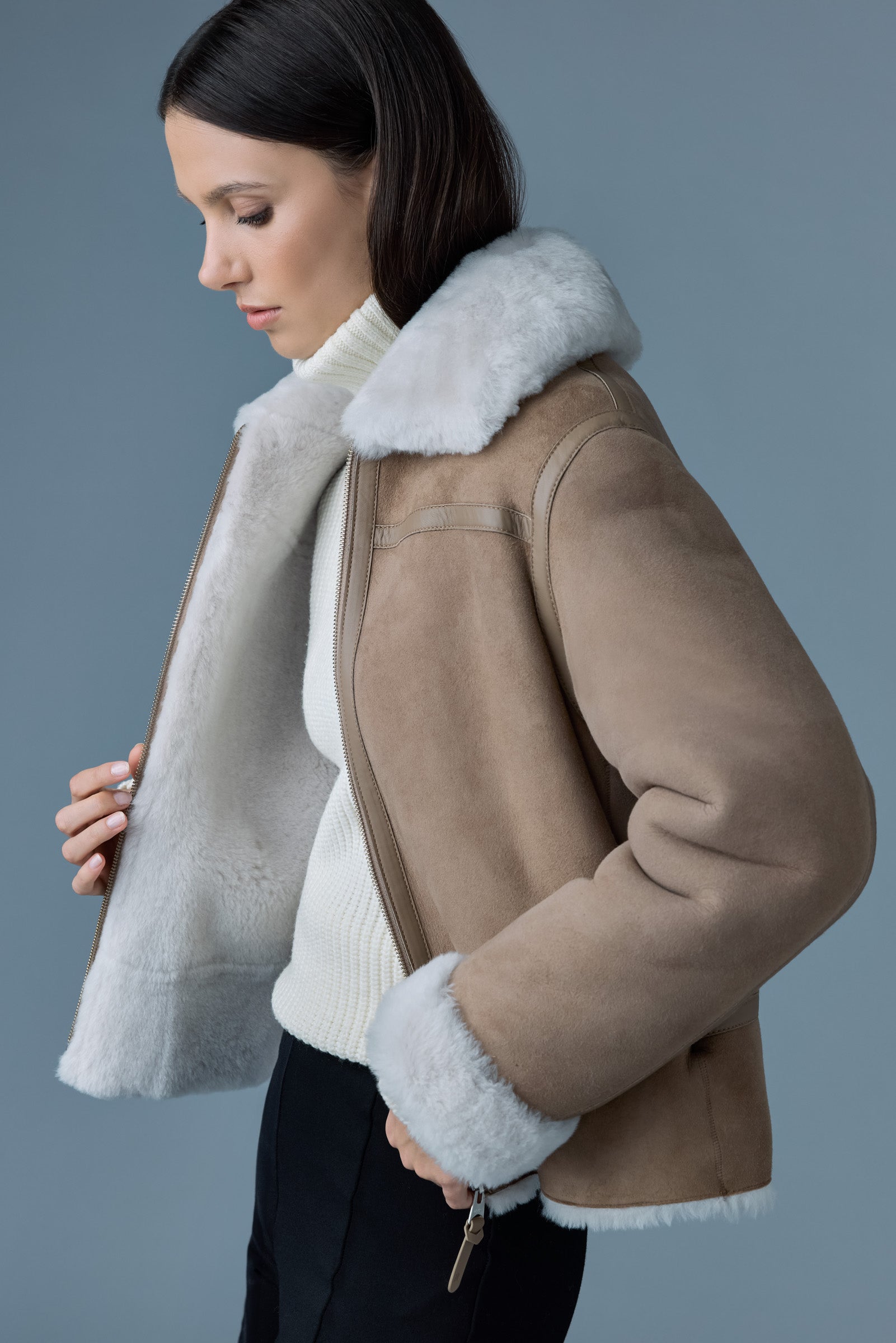 Betty, 2-in-1 reversible leather shearling jacket | Mackage