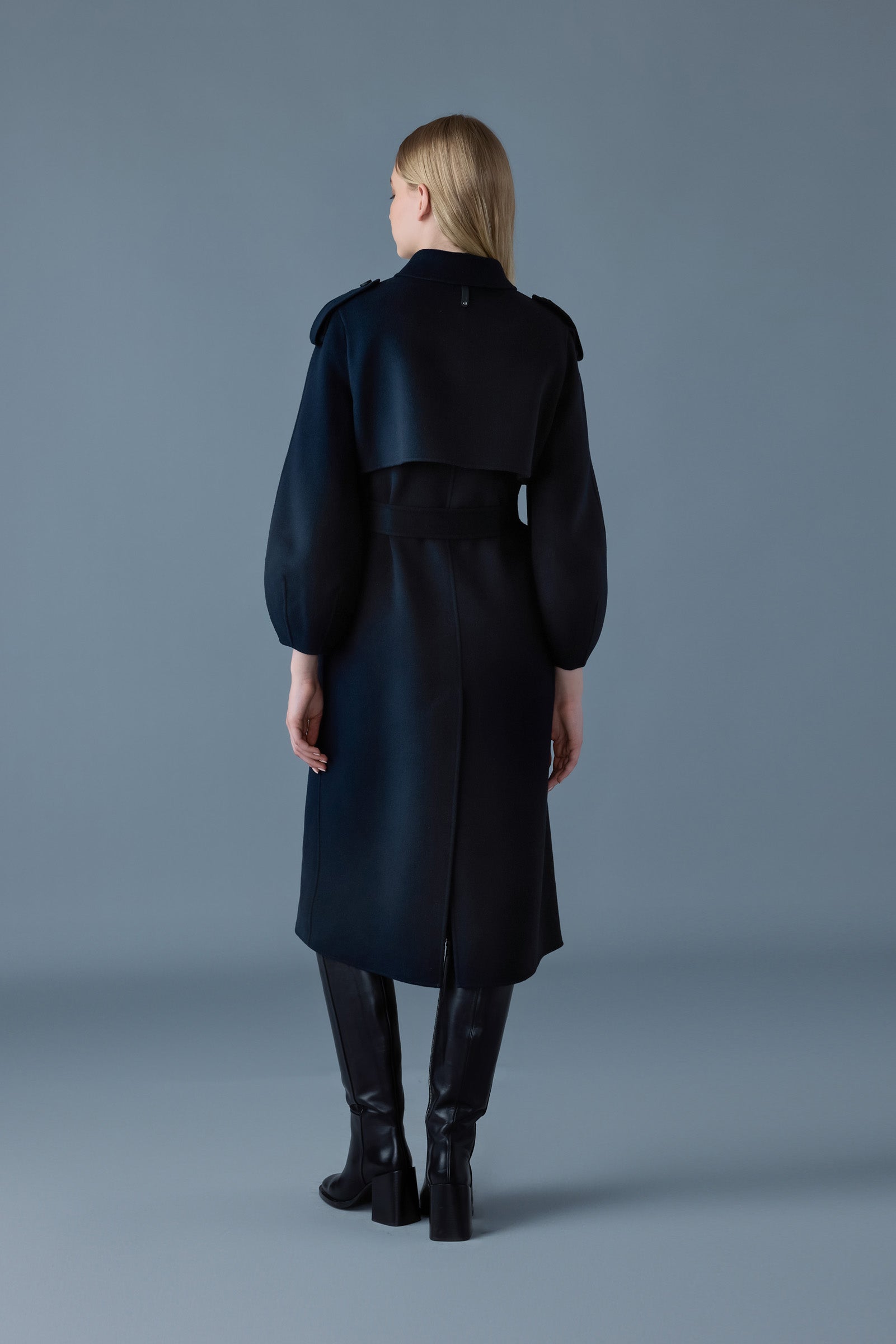 CEYLA Double-Face wool coat with sash belt | Mackage® CA