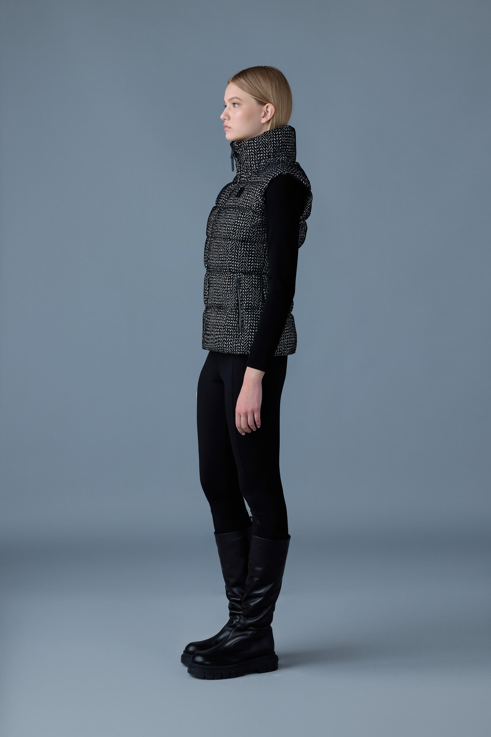 Chaya-FLP, flocked light down vest | Mackage® Canada