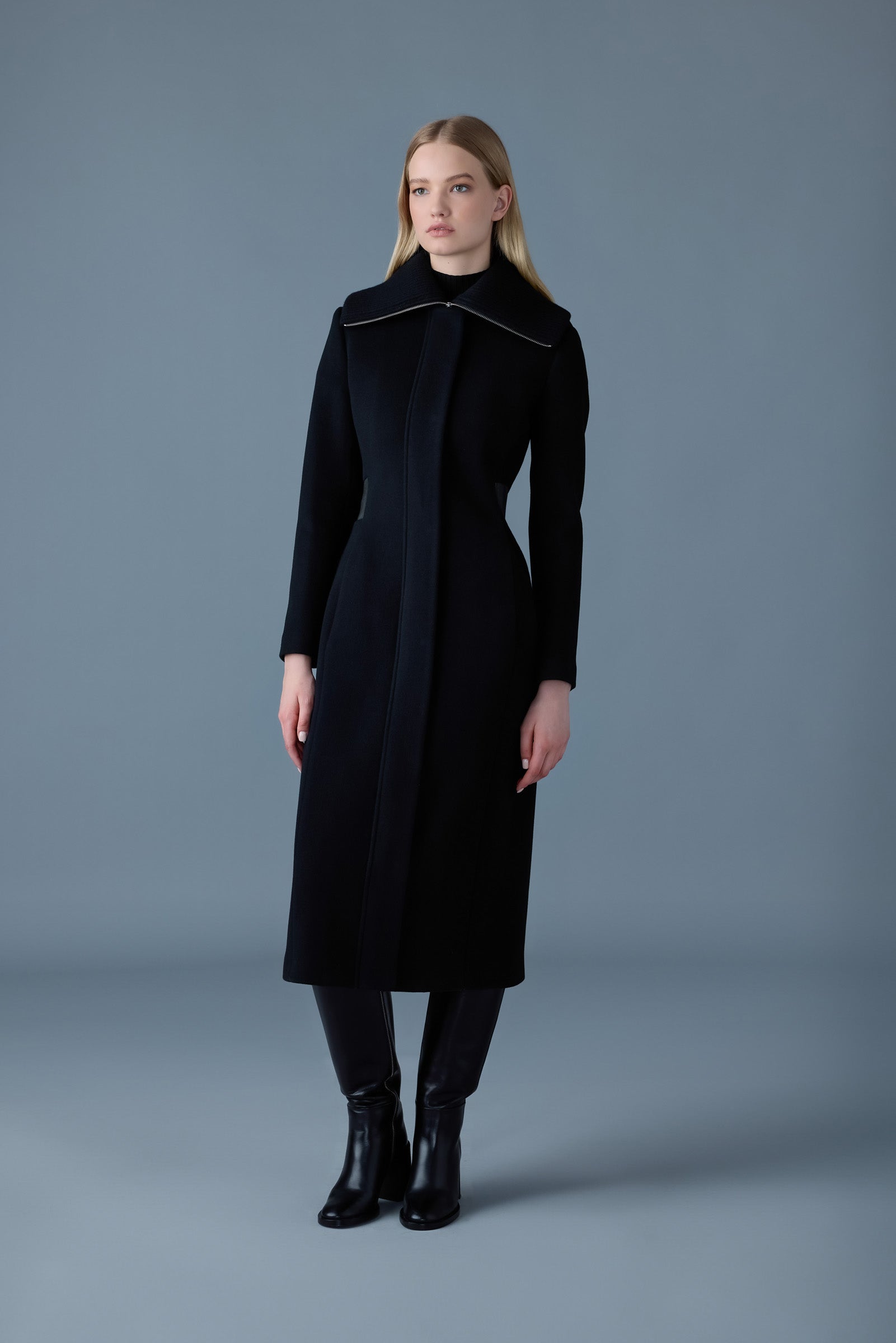 Clarice, double-face wool coat with smocked detailing | Mackage