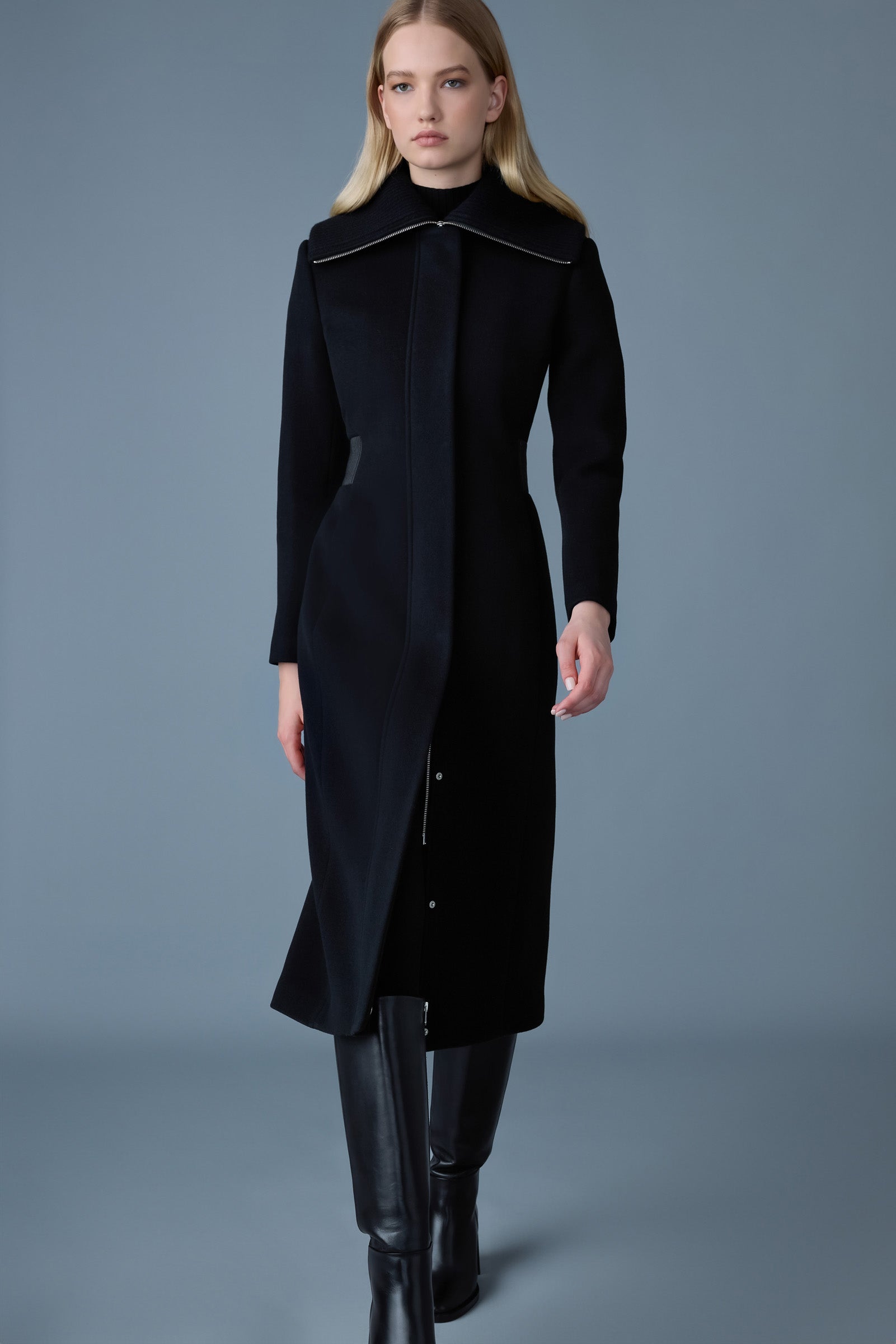 Clarice, double-face wool coat with smocked detailing | Mackage