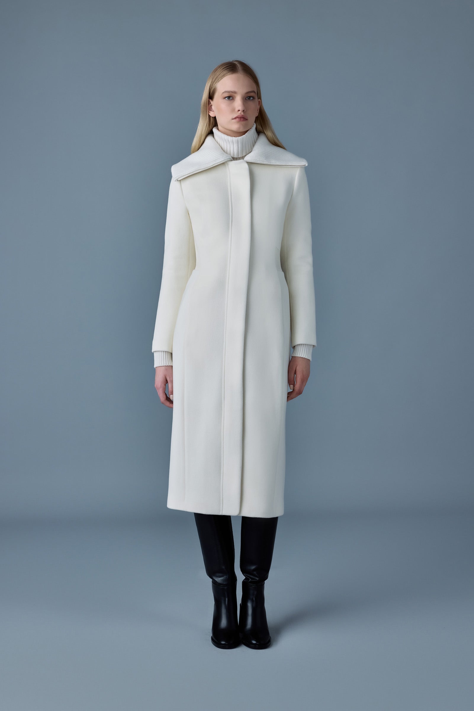 Clarice, double-face wool coat with smocked detailing | Mackage