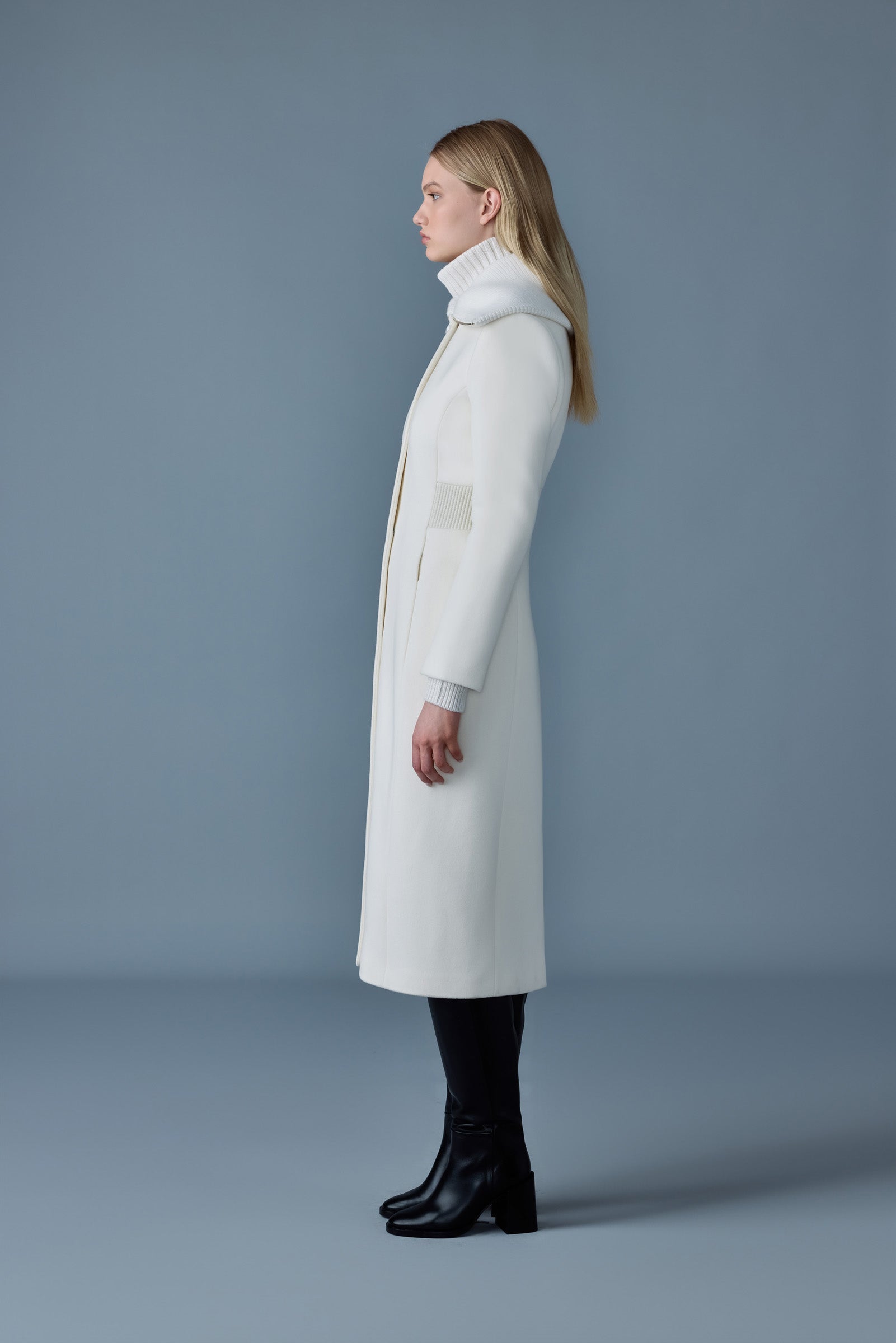 Clarice, double-face wool coat with smocked detailing | Mackage
