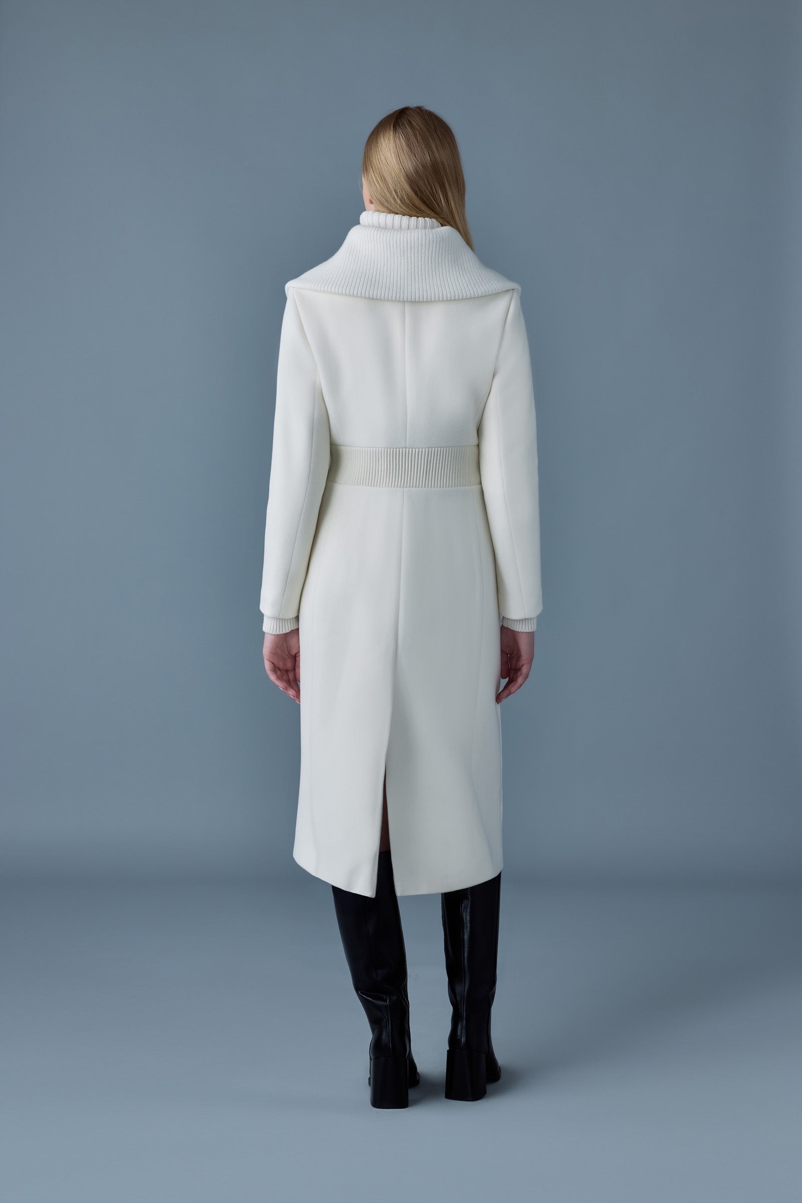 Clarice, double-face wool coat with smocked detailing | Mackage