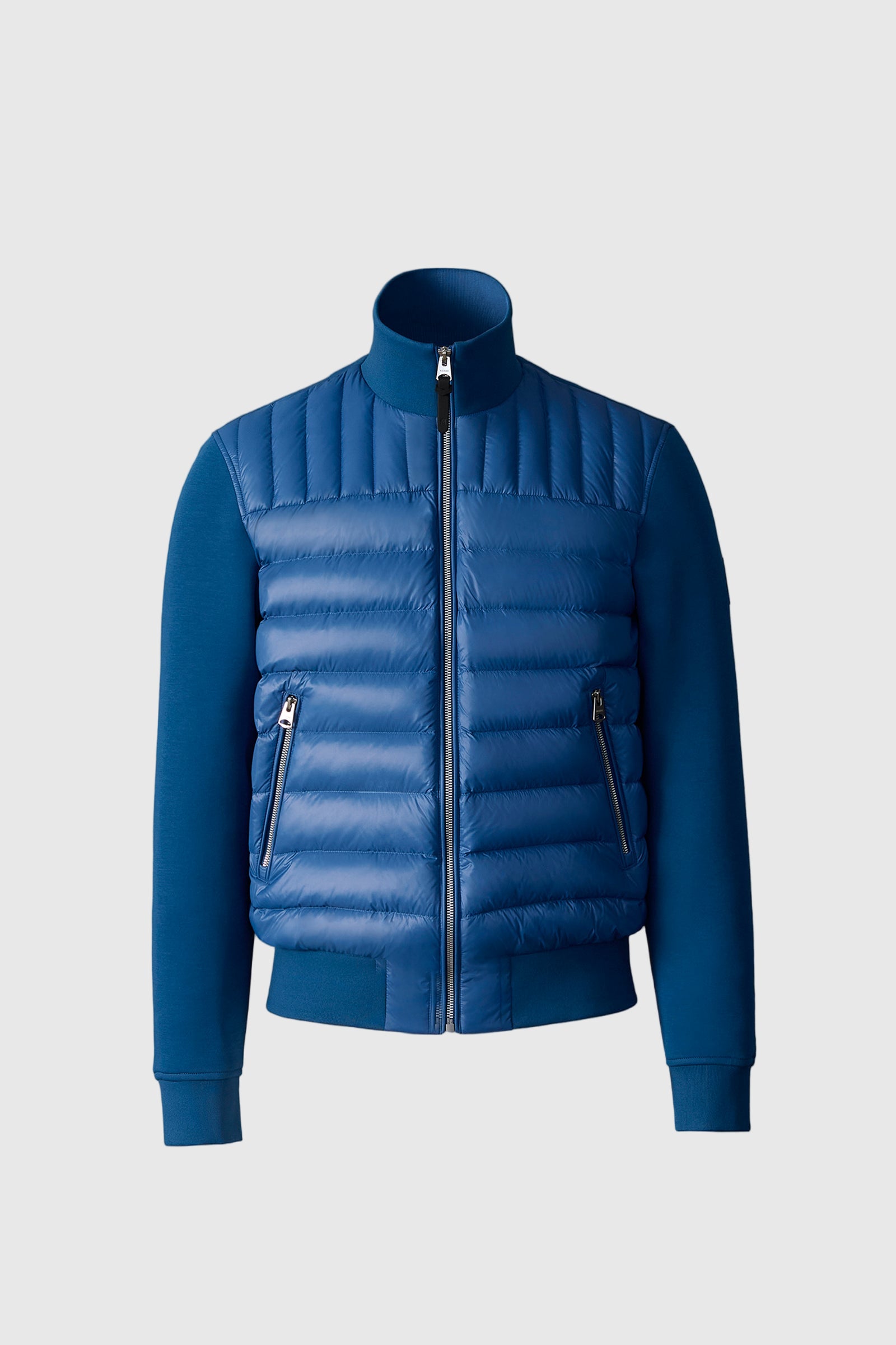 【新品未使用】DEFORM DOCKING NYLON JACKET ブルー M COLLIN-R Nano Down mixed media bomber jacket | Mackage® CA