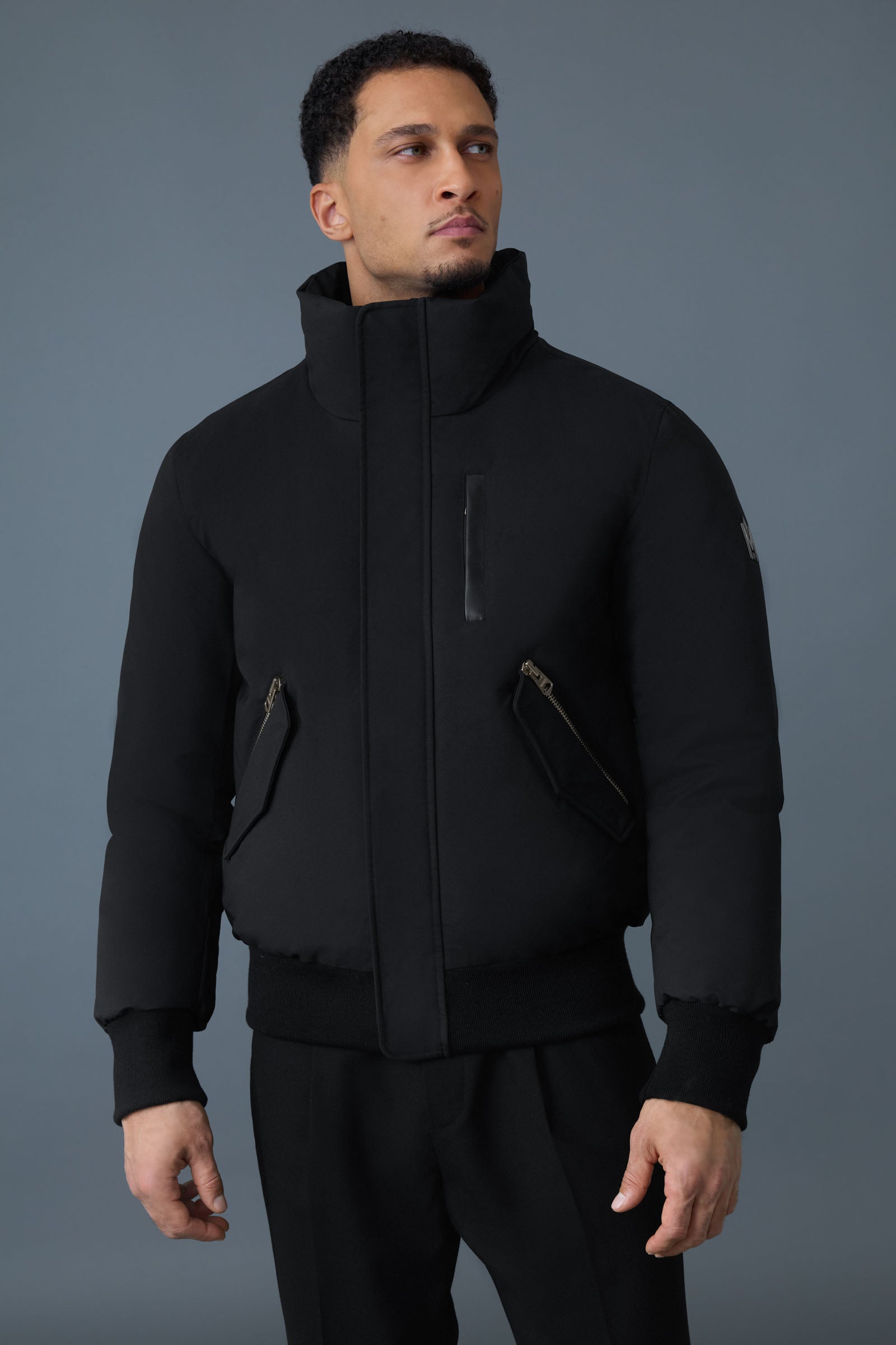 24AW new/Mackage ディクソンボンバージャケット Jacket Black Dixon-BX, 2-in-1 Nordic Tech down bomber with blue fox fur