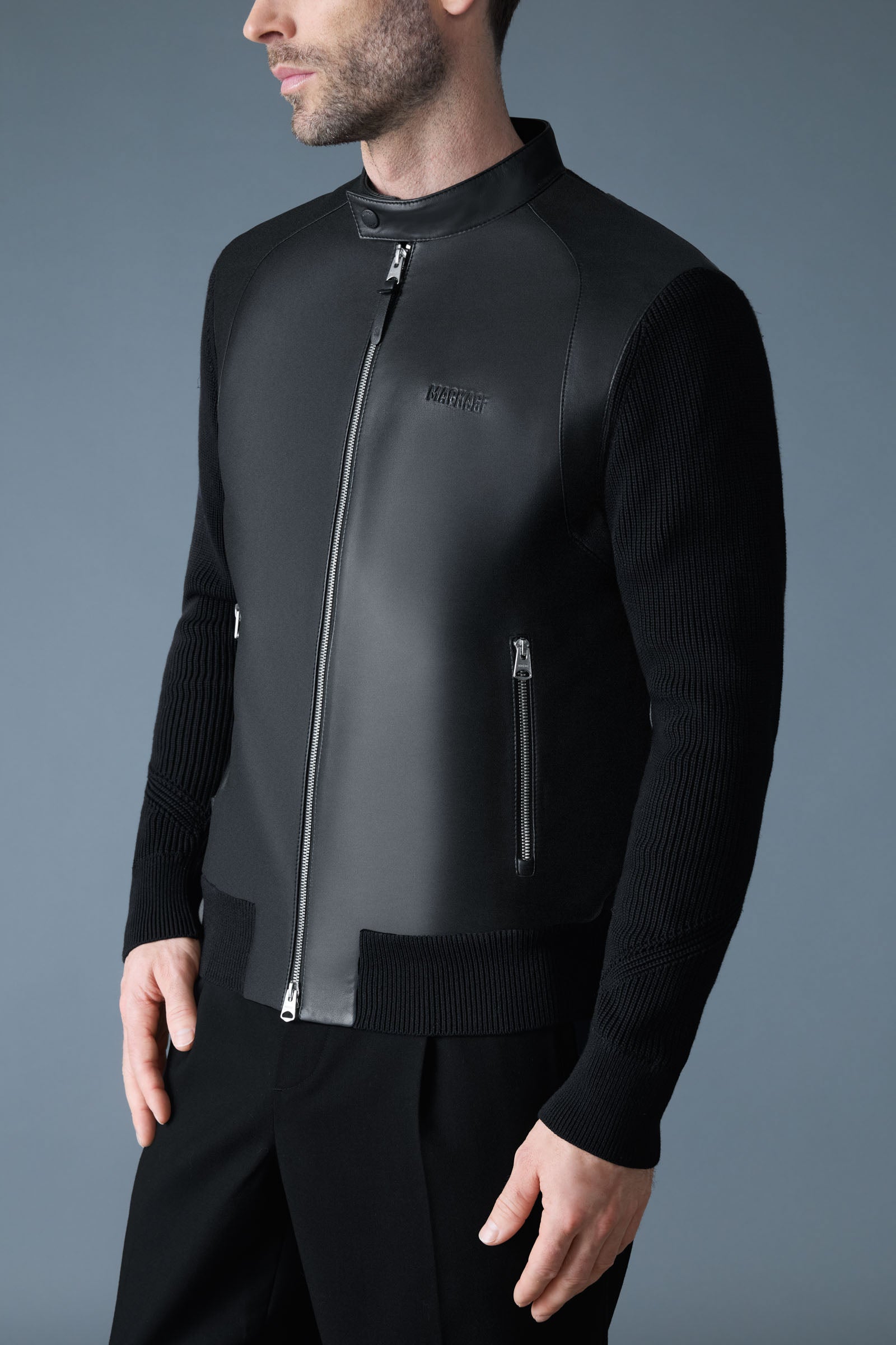 DOMINIC-Z Mixed Media Logo Jacket for Men | Mackage Canada