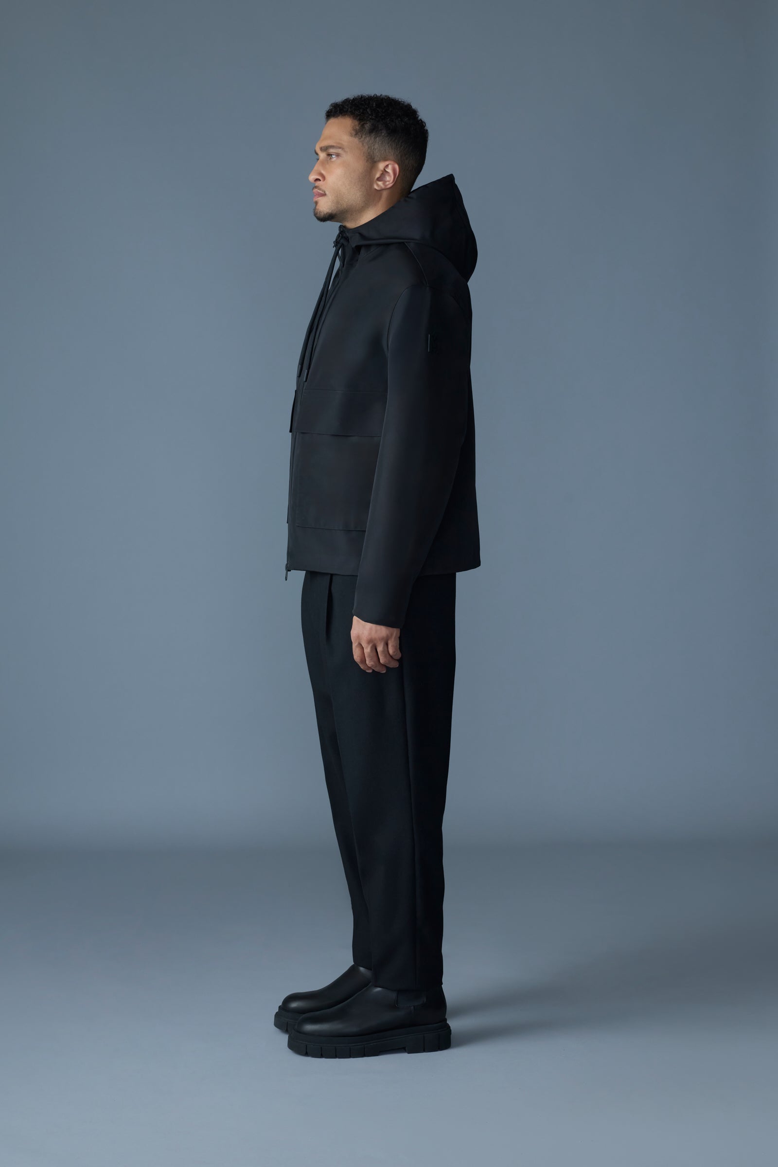 ジャケット・アウター ella selectshop shaggy jacquard blouson ERIC-ZZ Recycled technical jacket with hood for Men | Mackage® CA
