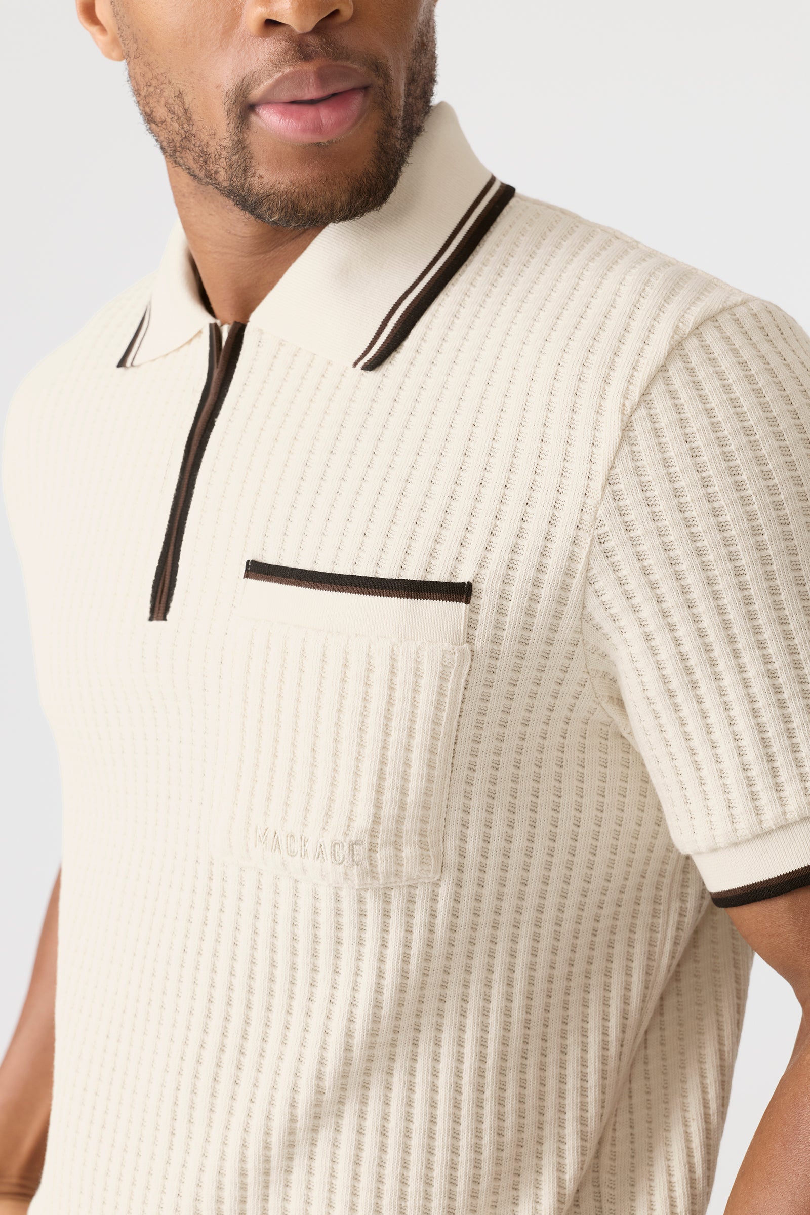 ESTABAN Crochet Knit Polo Shirt for Men | Mackage® CA