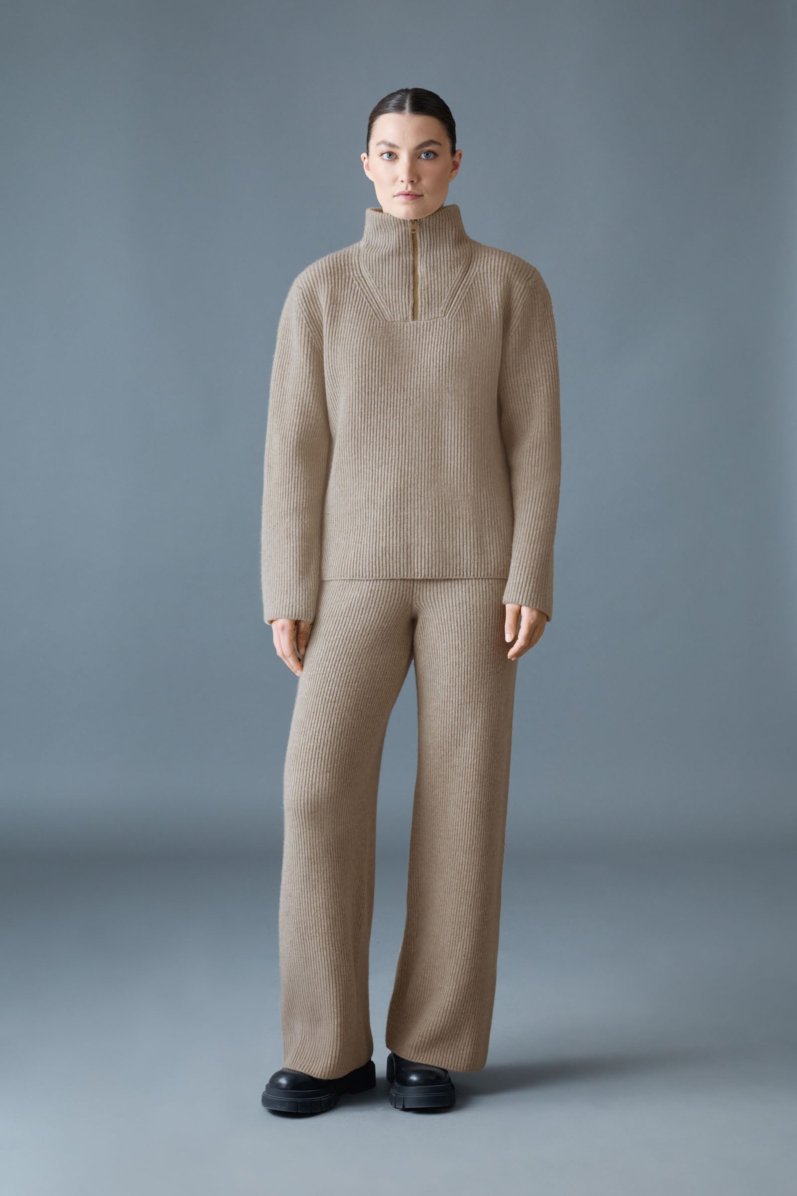 GLADYS Sweater Knit Half-Zip Pullover for Women | Mackage Canada