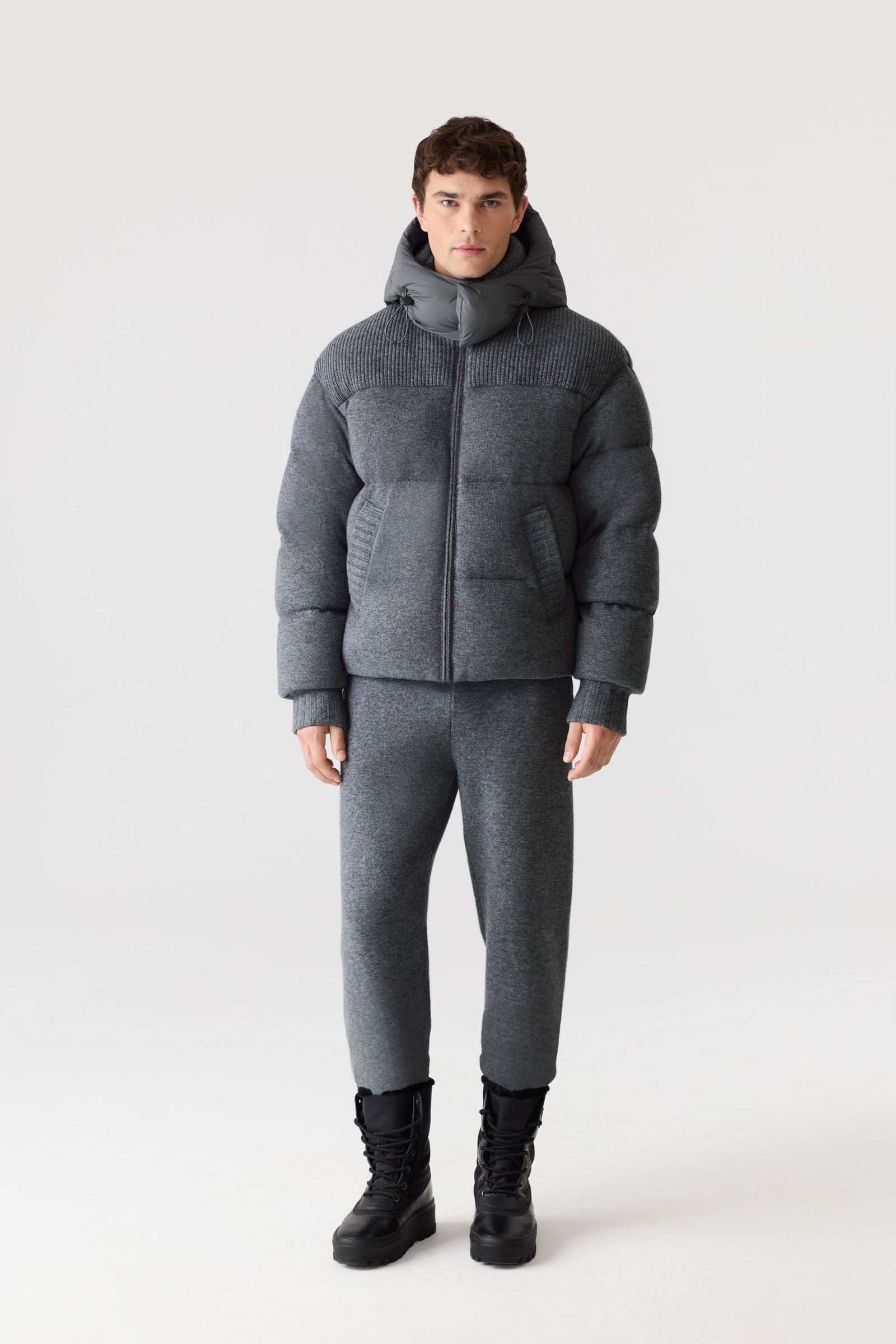 GRIFFEN Cashmere-Blend Down Jacket - removable Hood for Men