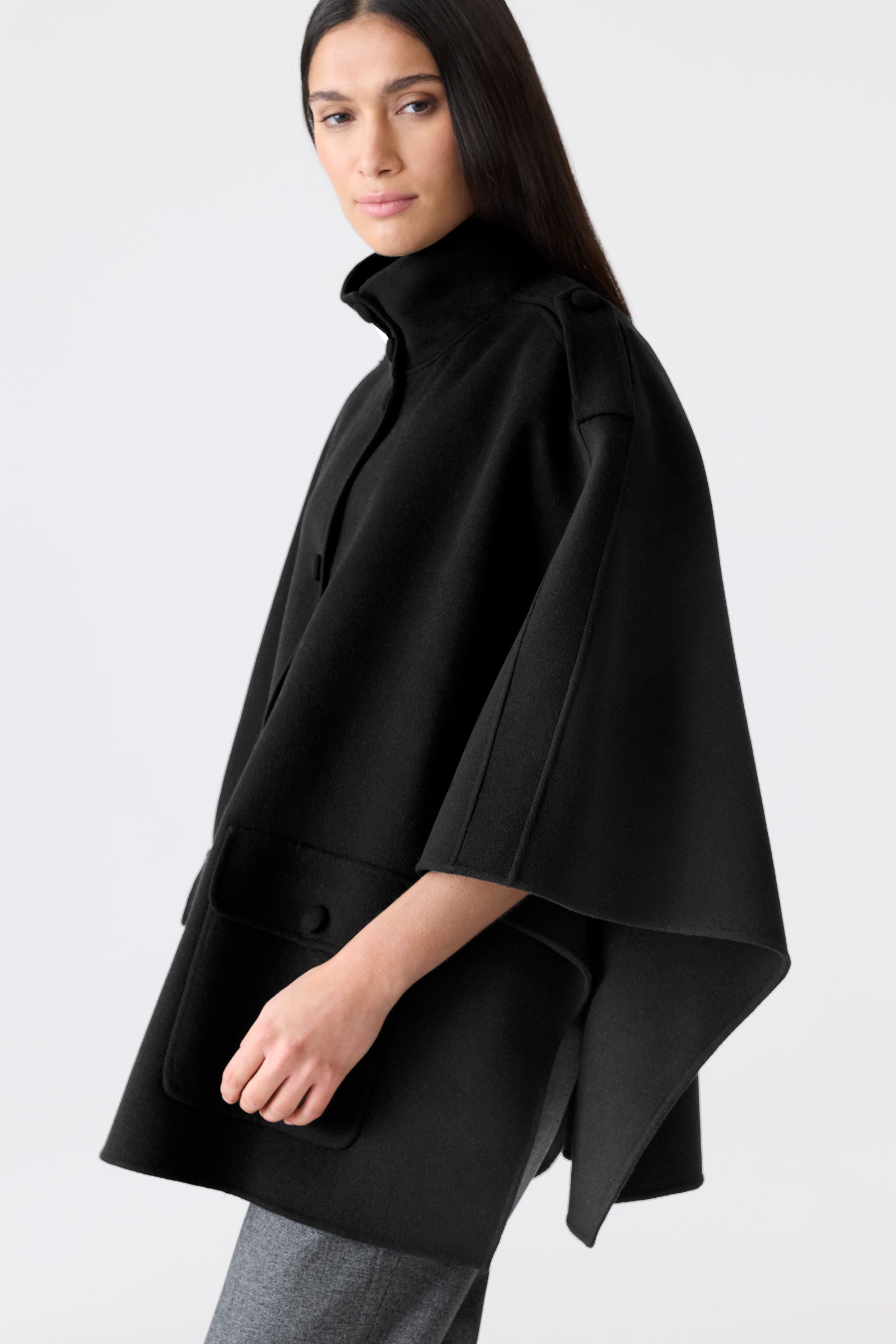 HENRIETTA Wool Cape Jacket for Women | Mackage® CA