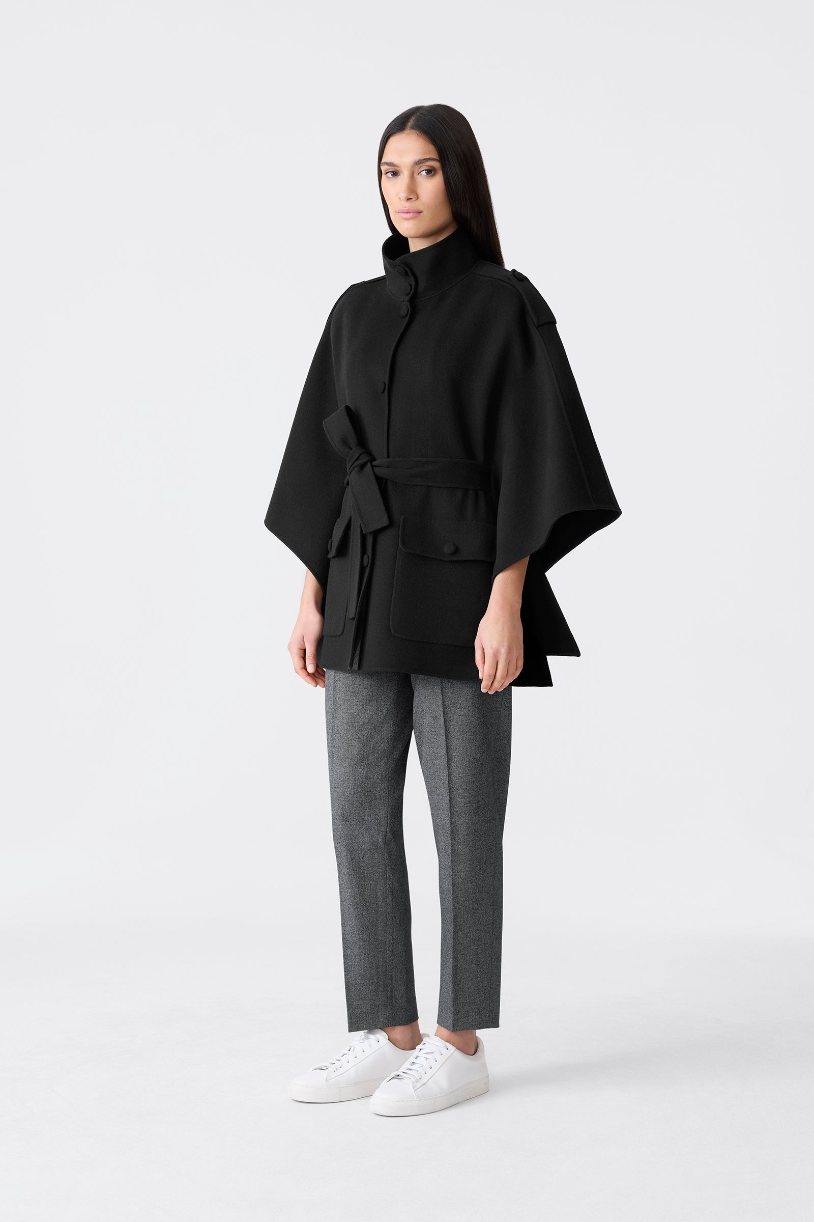 HENRIETTA Wool Cape Jacket for Women | Mackage® CA