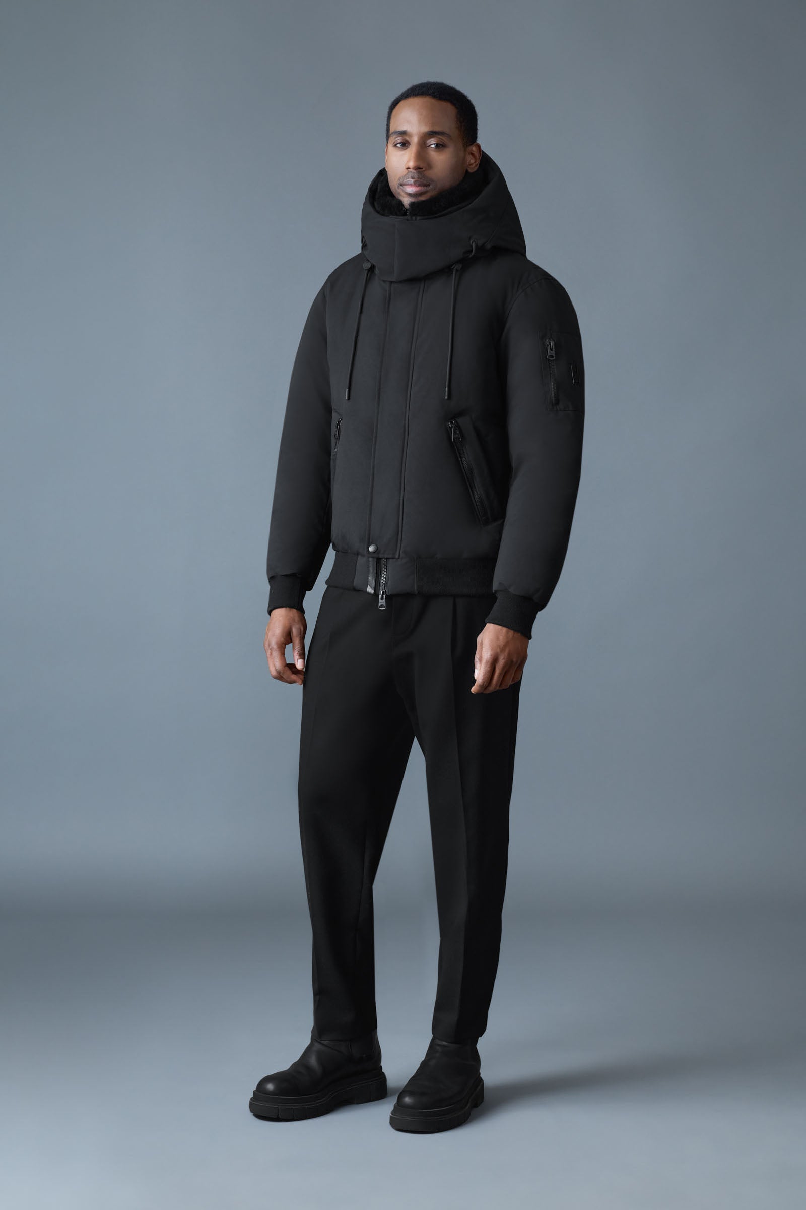 IKER 2-in-1 Down Bomber - removable Shearling Bib for Men