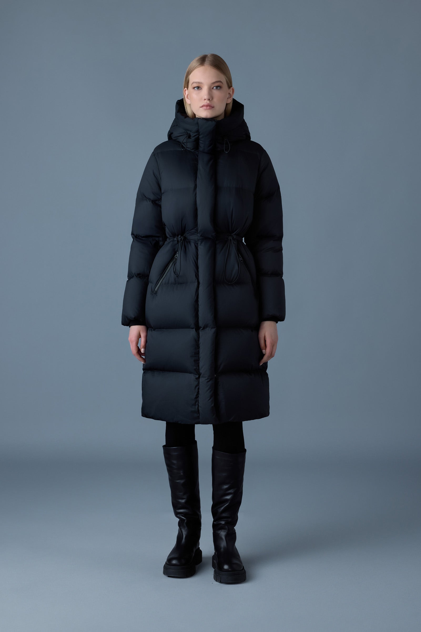 Ishani-SW, softwash long down coat with hood | Mackage® Canada