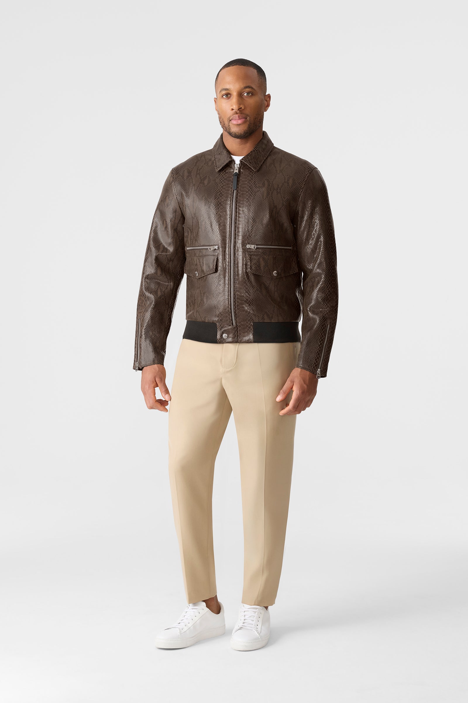JAKARI-SNK Snake Pattern Leather Jacket for Men | Mackage® CA