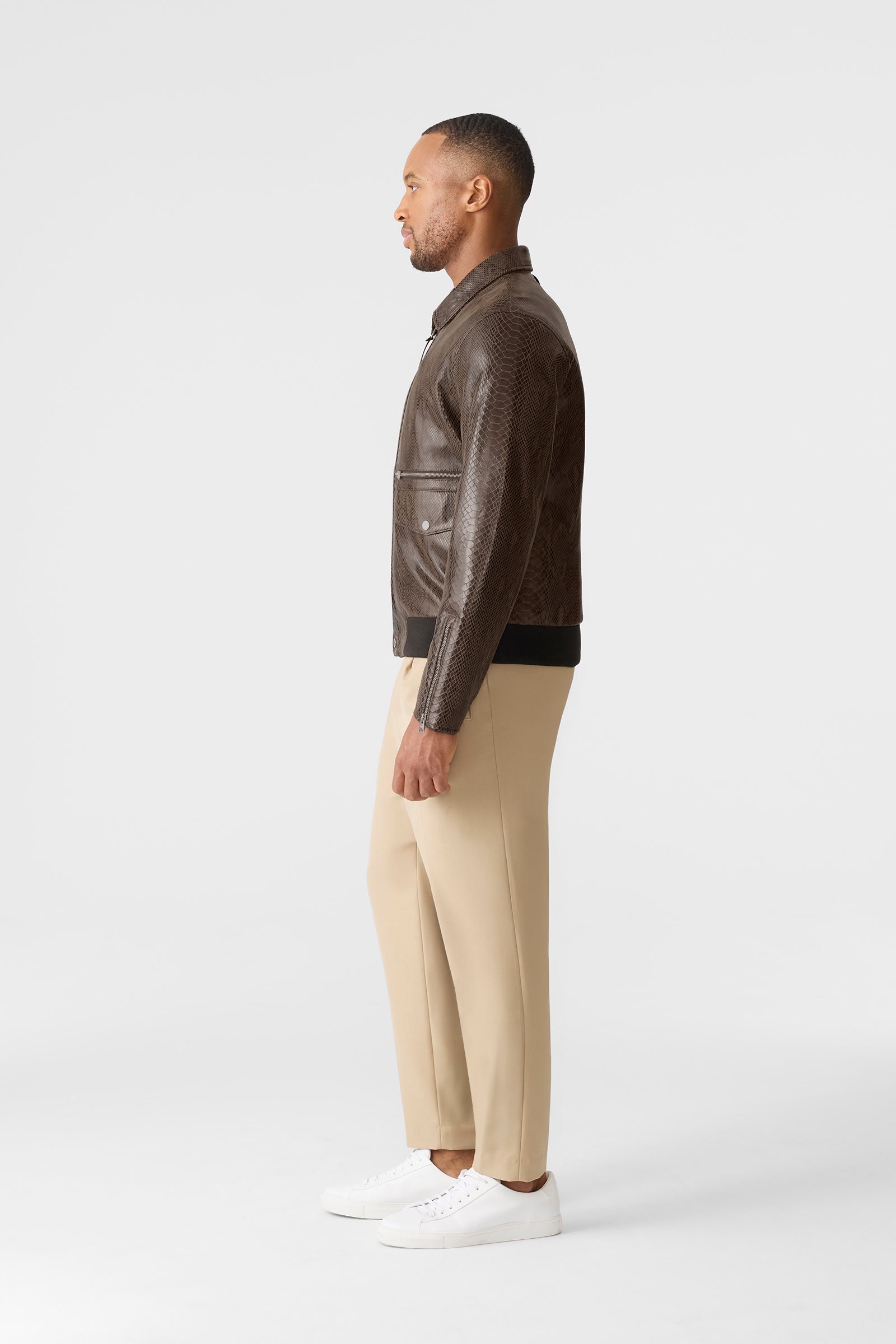 ジャケット・アウター EGO TRIPPING CARRIER LEATHER JACKET JAKARI-SNK Snake Pattern Leather Jacket for Men | Mackage® CA