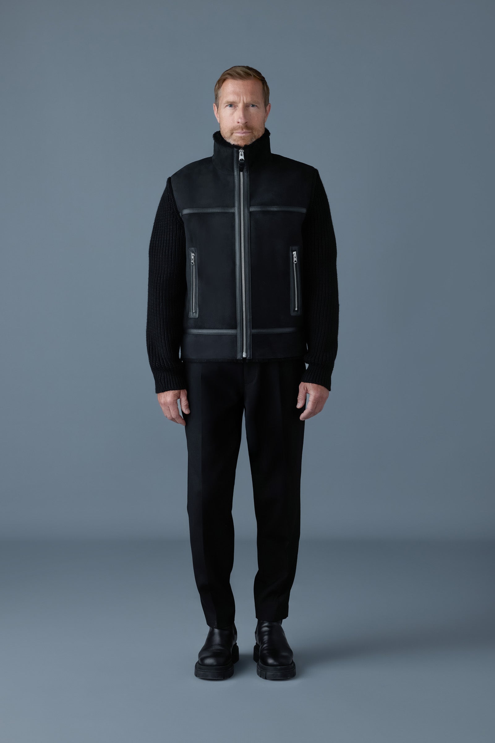 Jonathan, mixed-media shearling jacket | Mackage® Canada