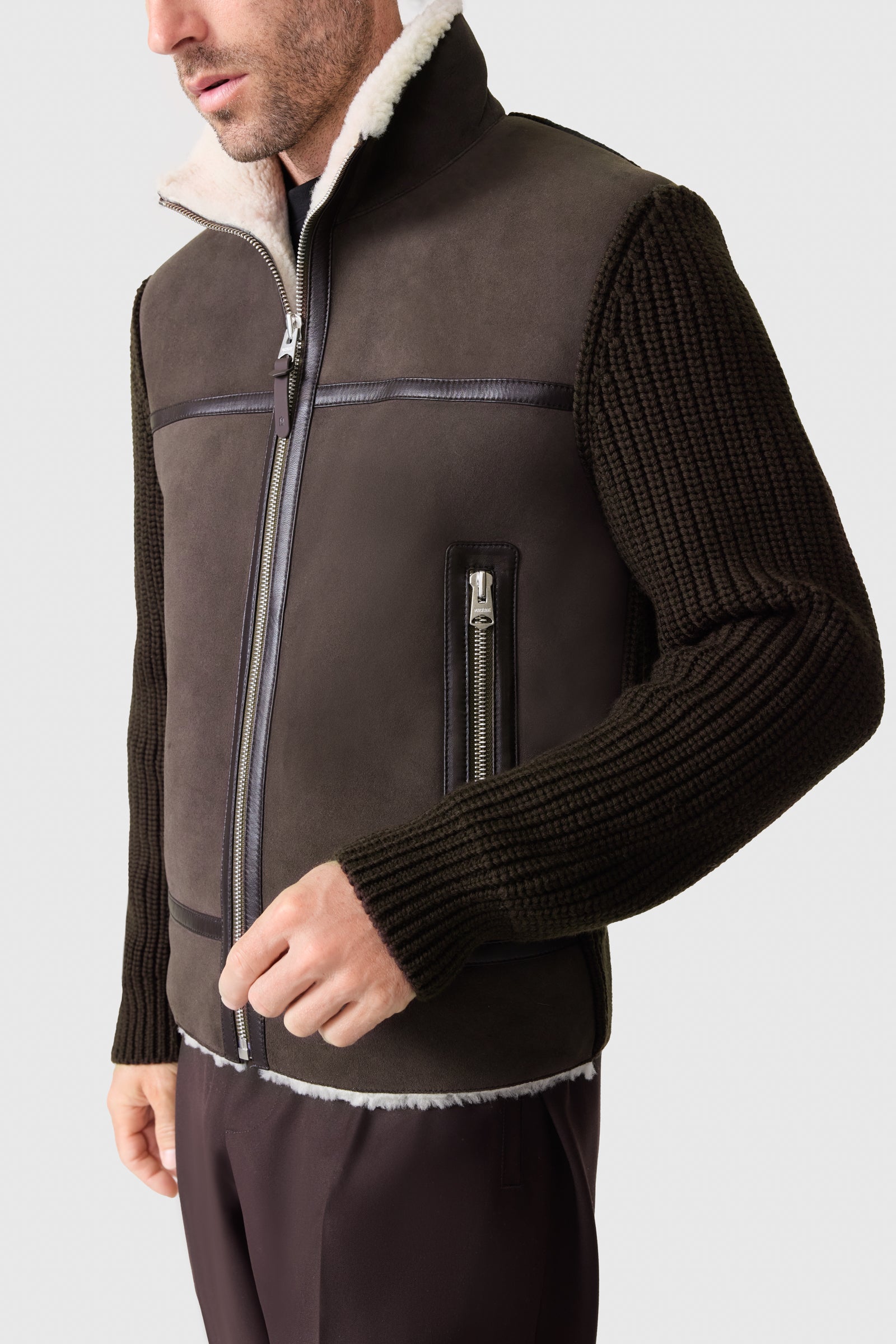 JONATHAN mixed-media shearling jacket for Men | Mackage® CA