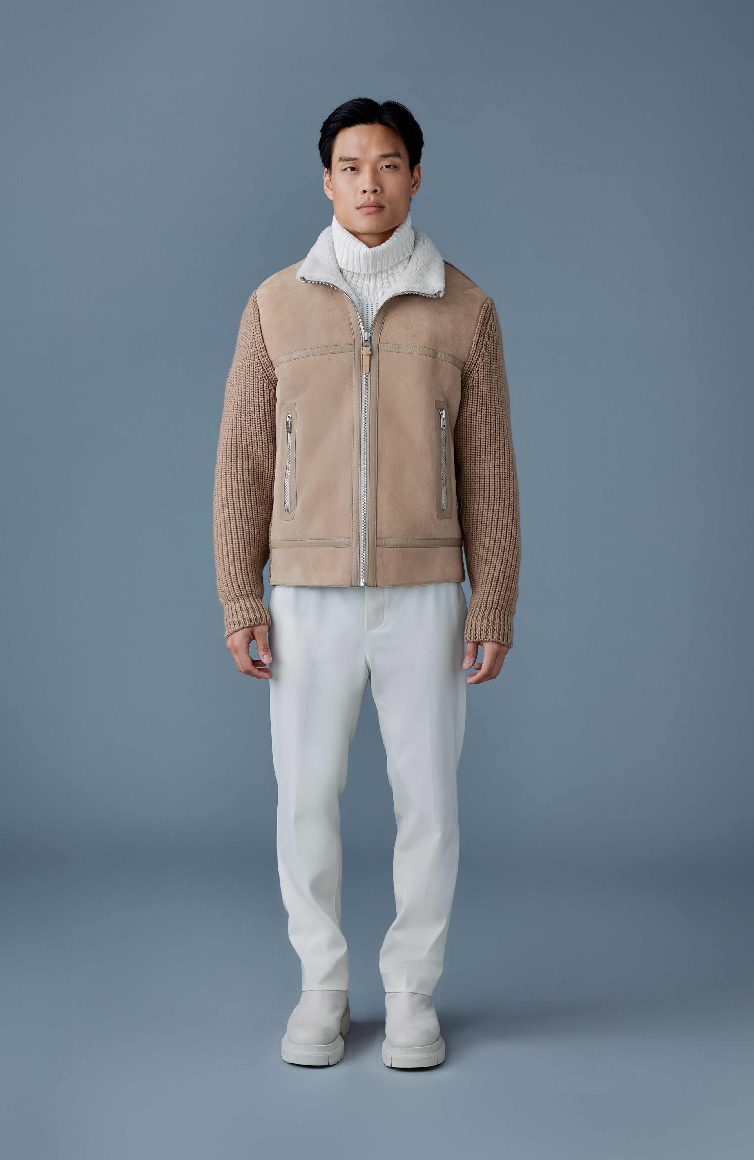 Jonathan, mixed-media shearling jacket | Mackage® Canada