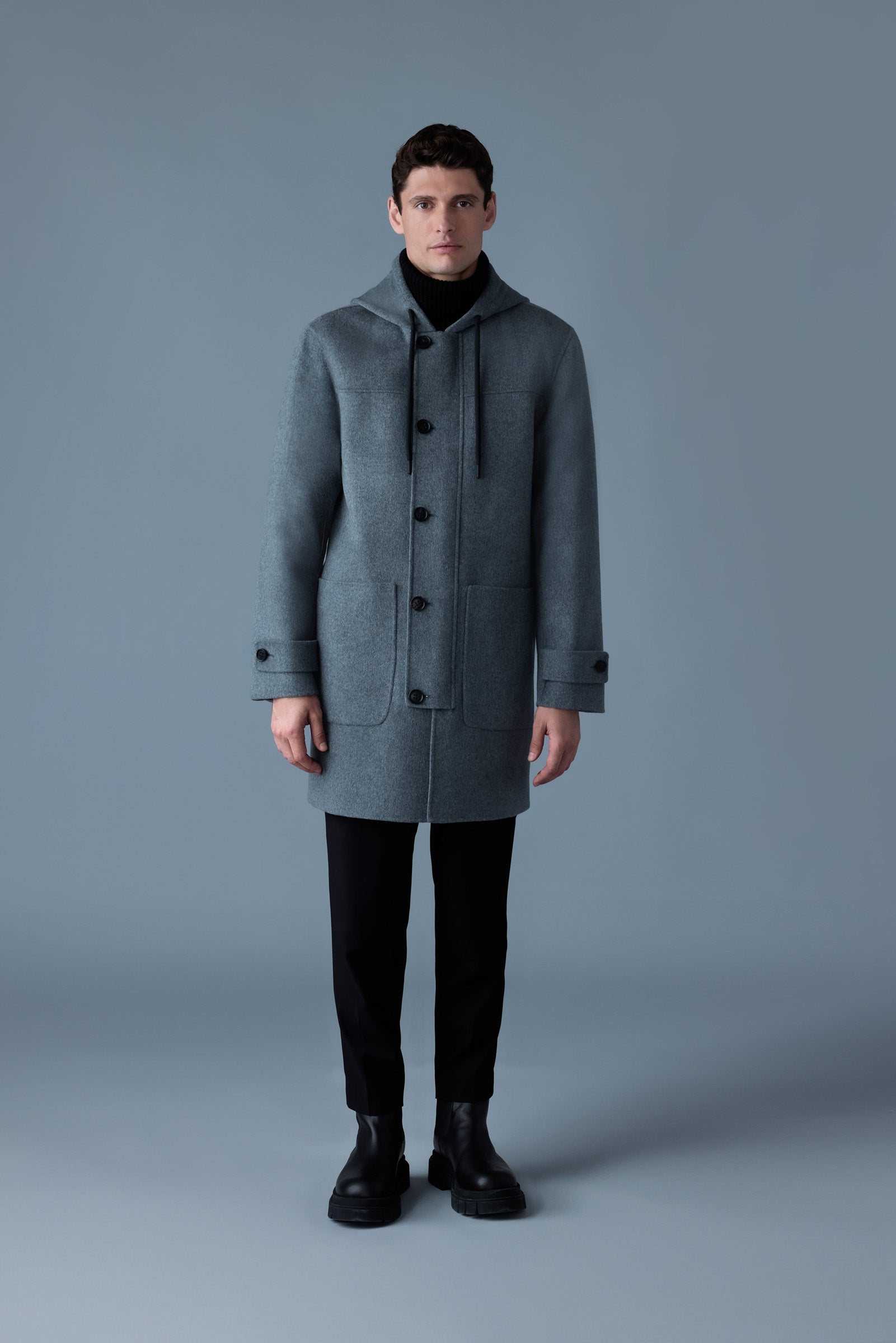 Joshua, Double-Face wool long coat | Mackage® Canada