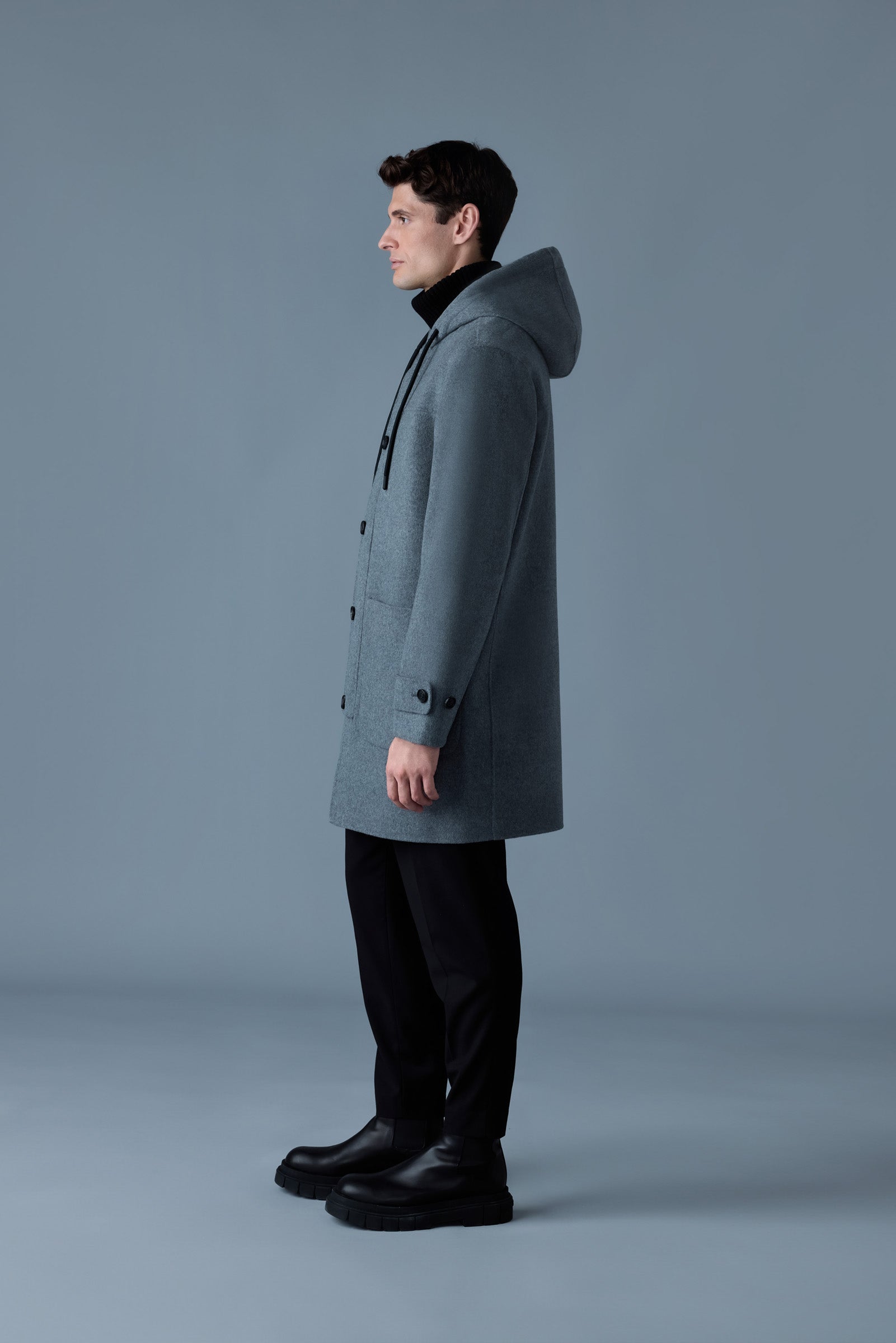 Joshua, Double-Face wool long coat | Mackage® Canada