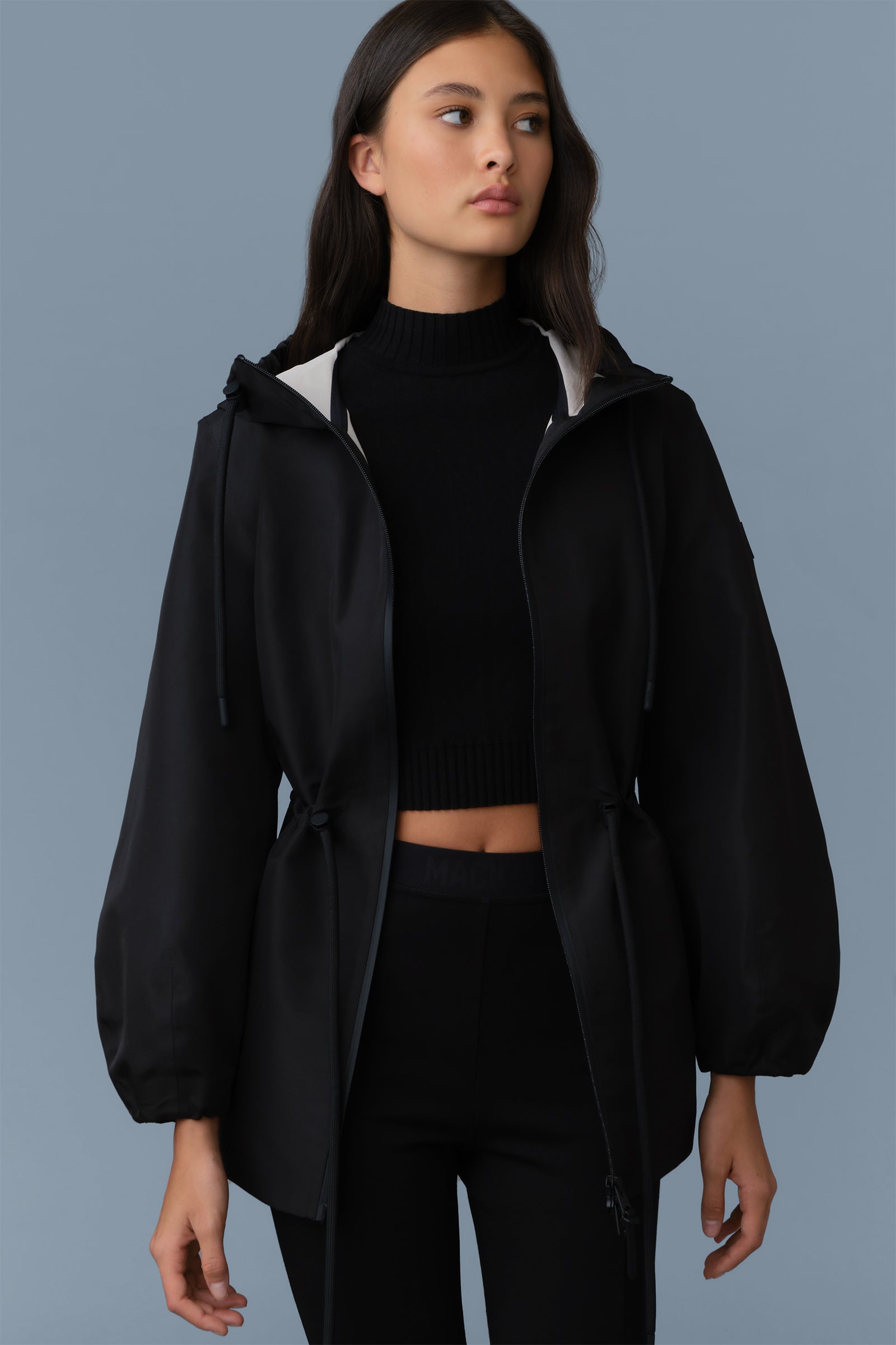 KALEA-ZZ Technical rain jacket with drawcord waist for Women