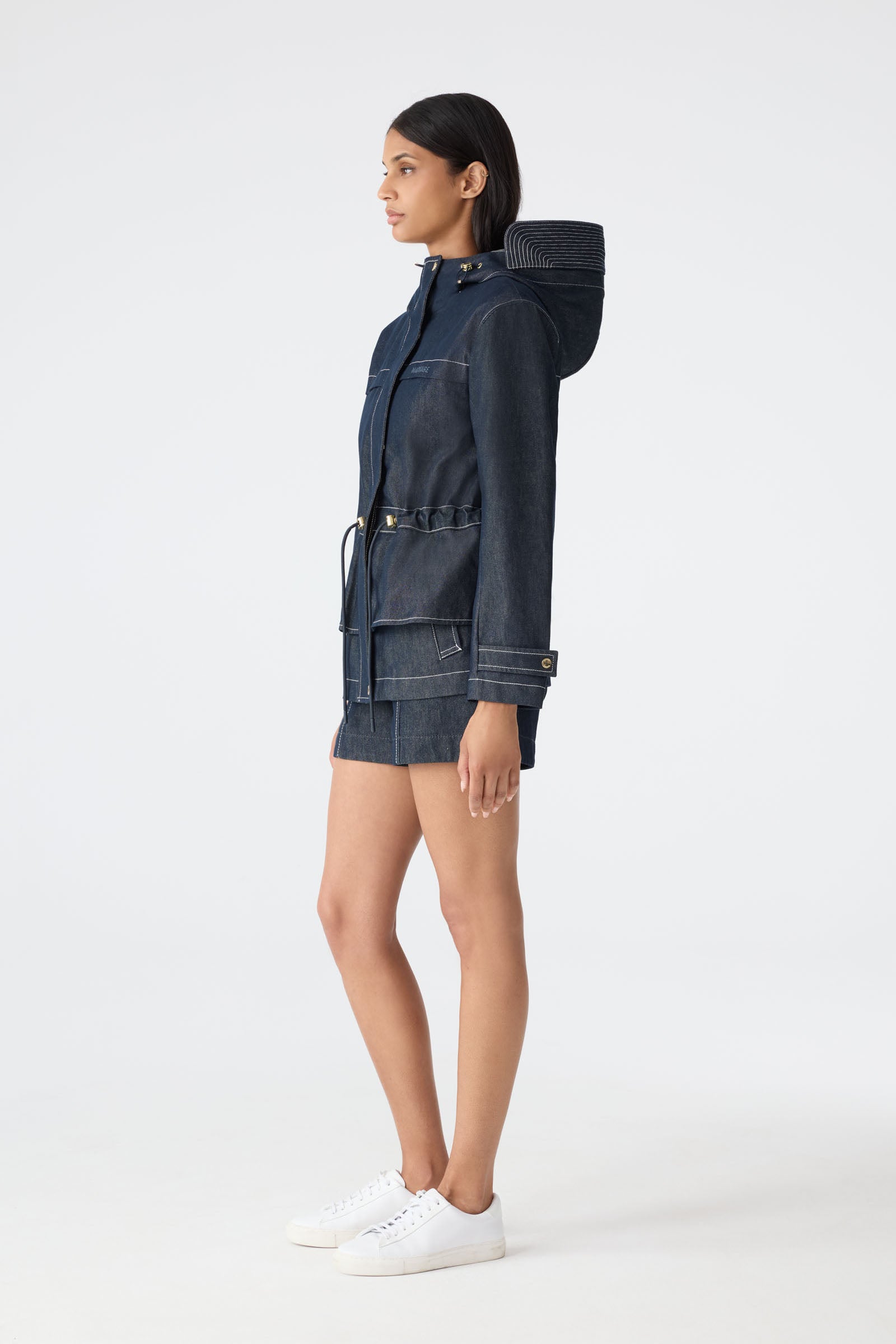 KAORI-DNM Hybrid Jacket with Peplum Detail for Women | Mackage® CA