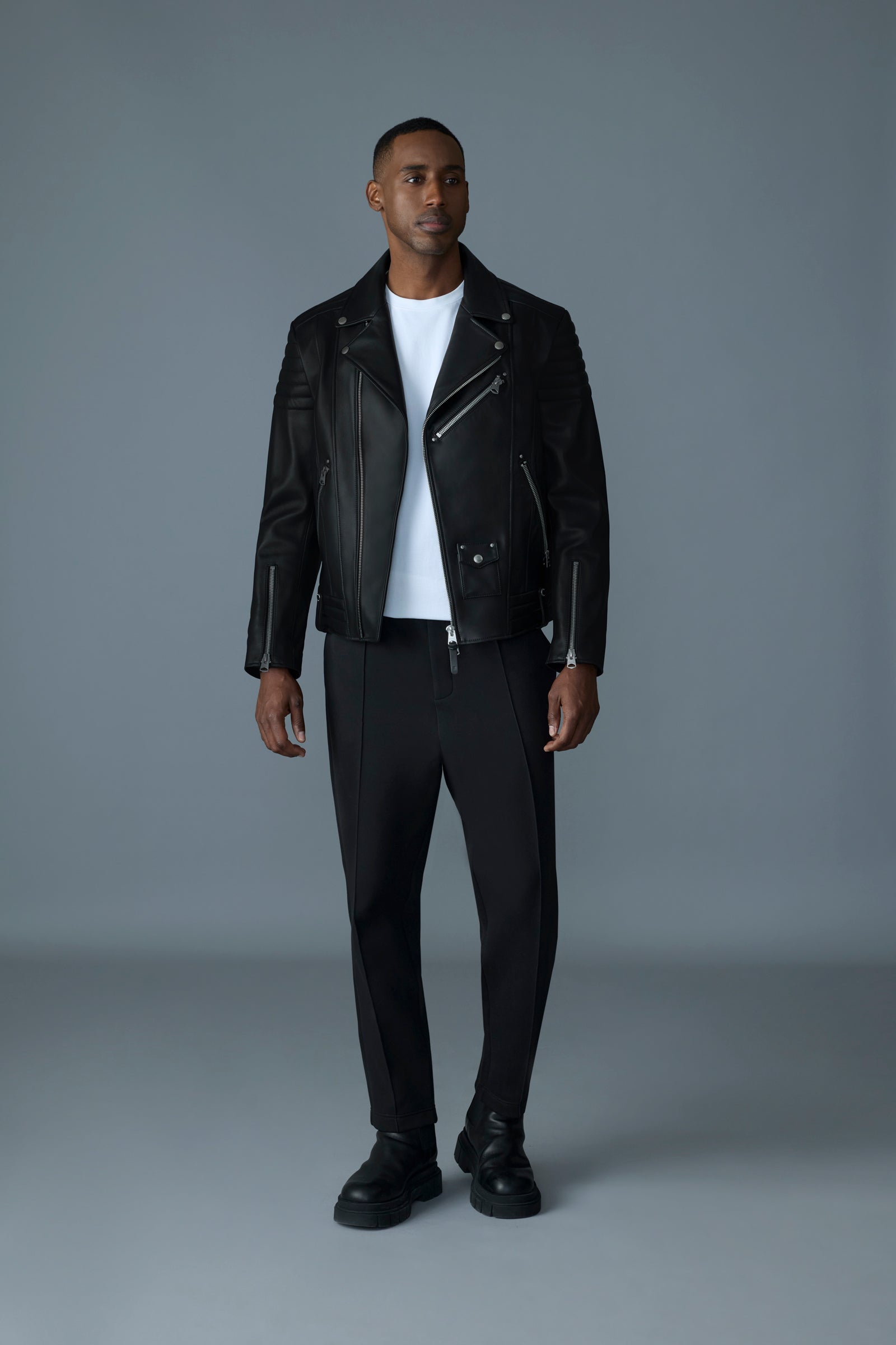 KENNETH - Leather Biker Jacket for Men | Mackage® CA