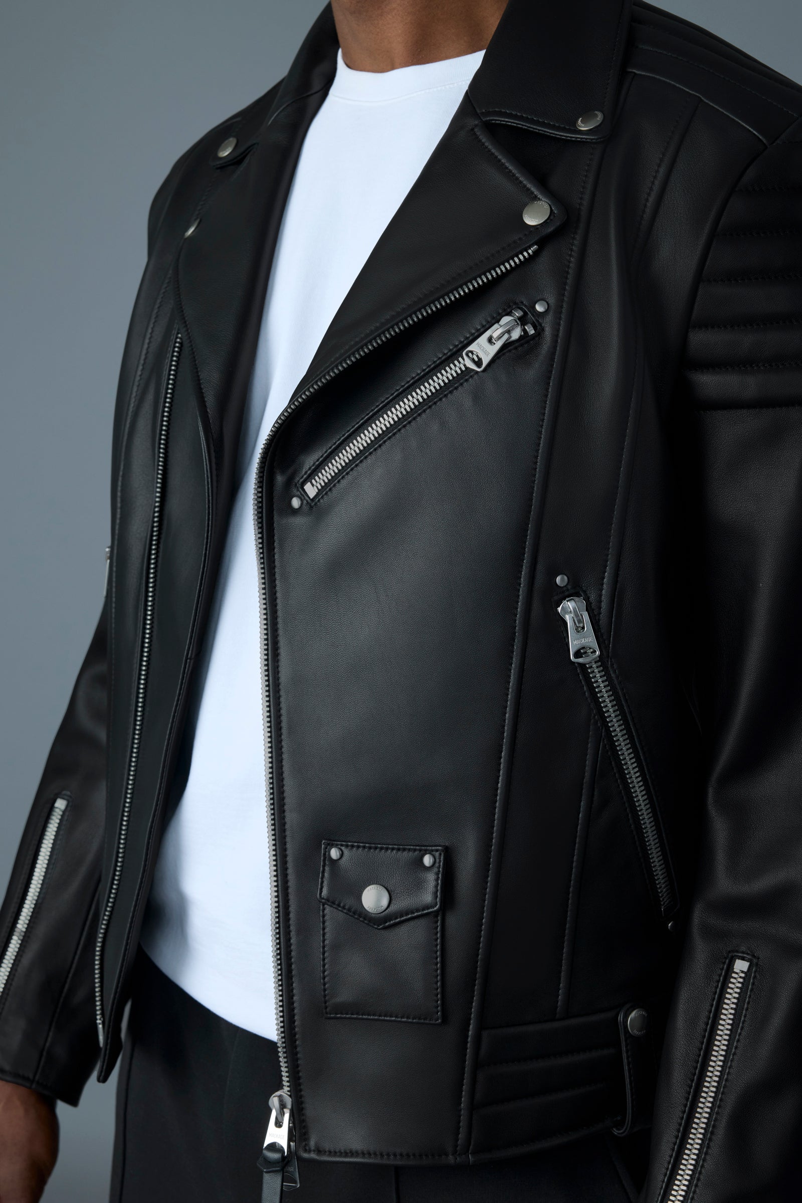 Kenneth - Leather Biker Jacket | Mackage® CA