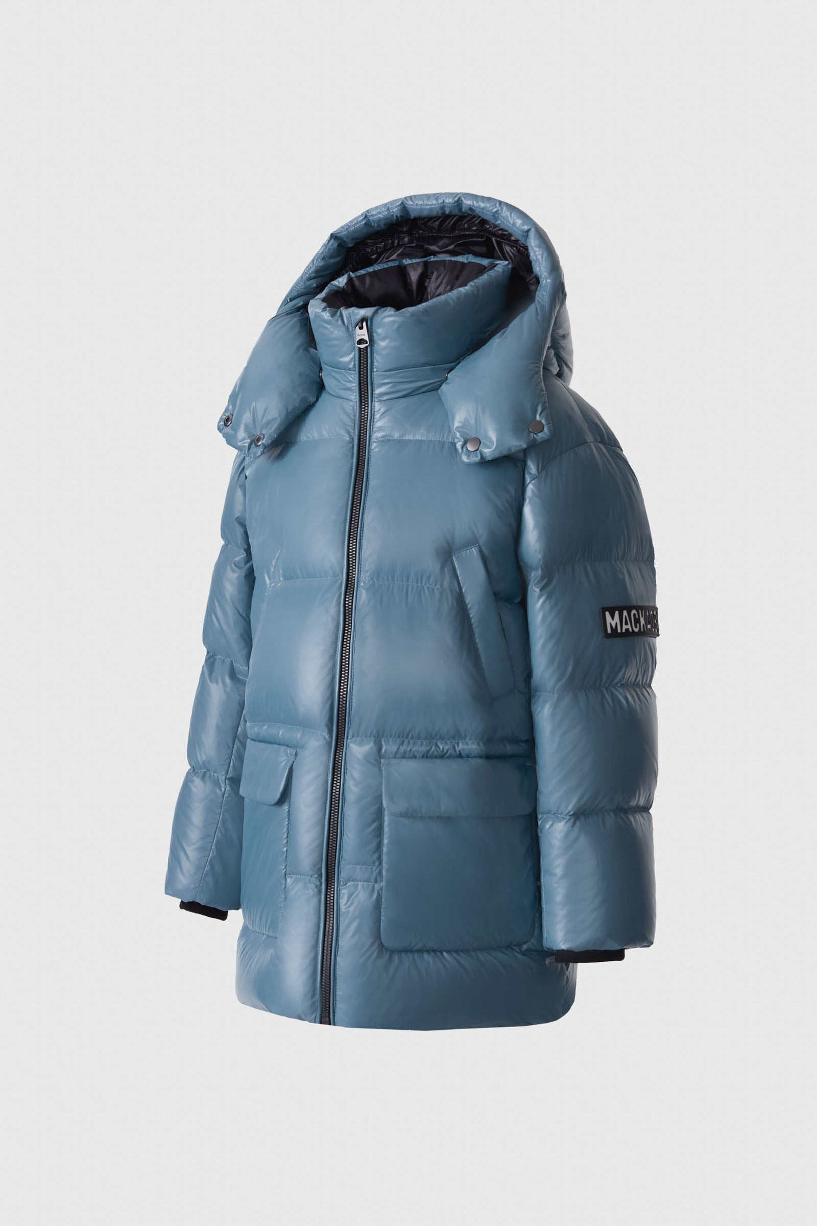 Kennie, Lustrous light down parka with hood for toddlers (2-6