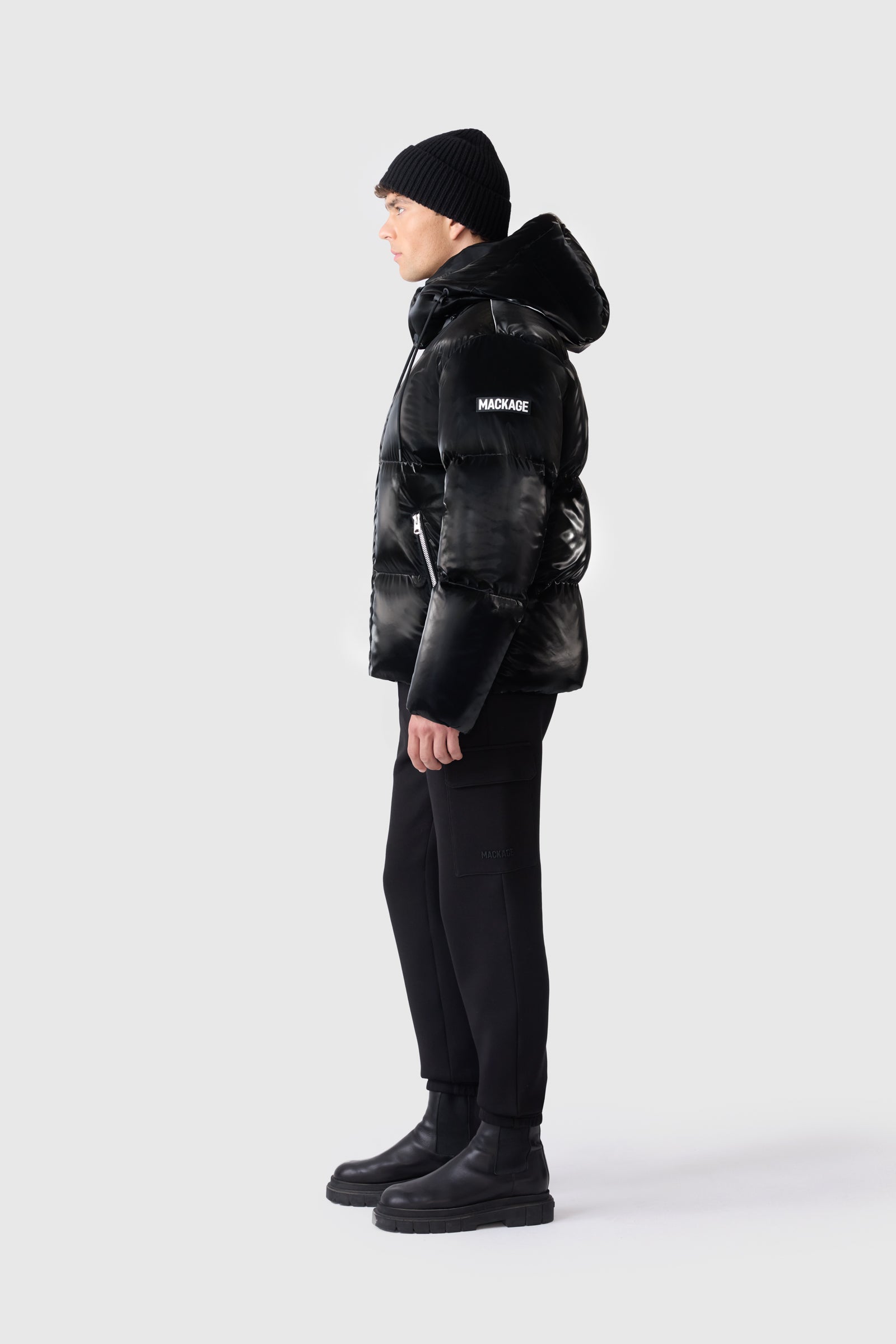KENT-GLO High-Gloss Hooded Down Jacket for Men | Mackage® CA