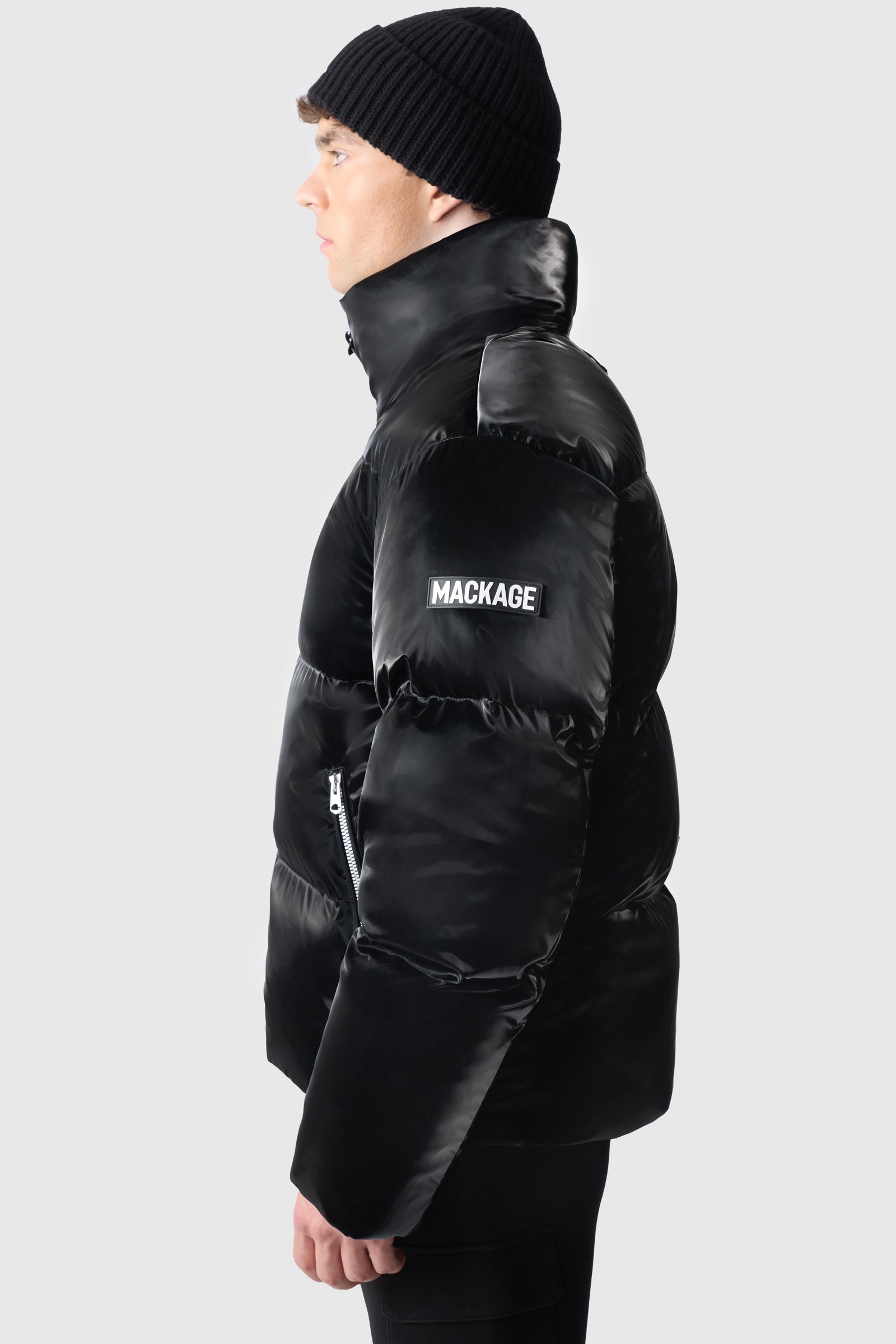 KENT-GLO High-Gloss Hooded Down Jacket for Men | Mackage® CA