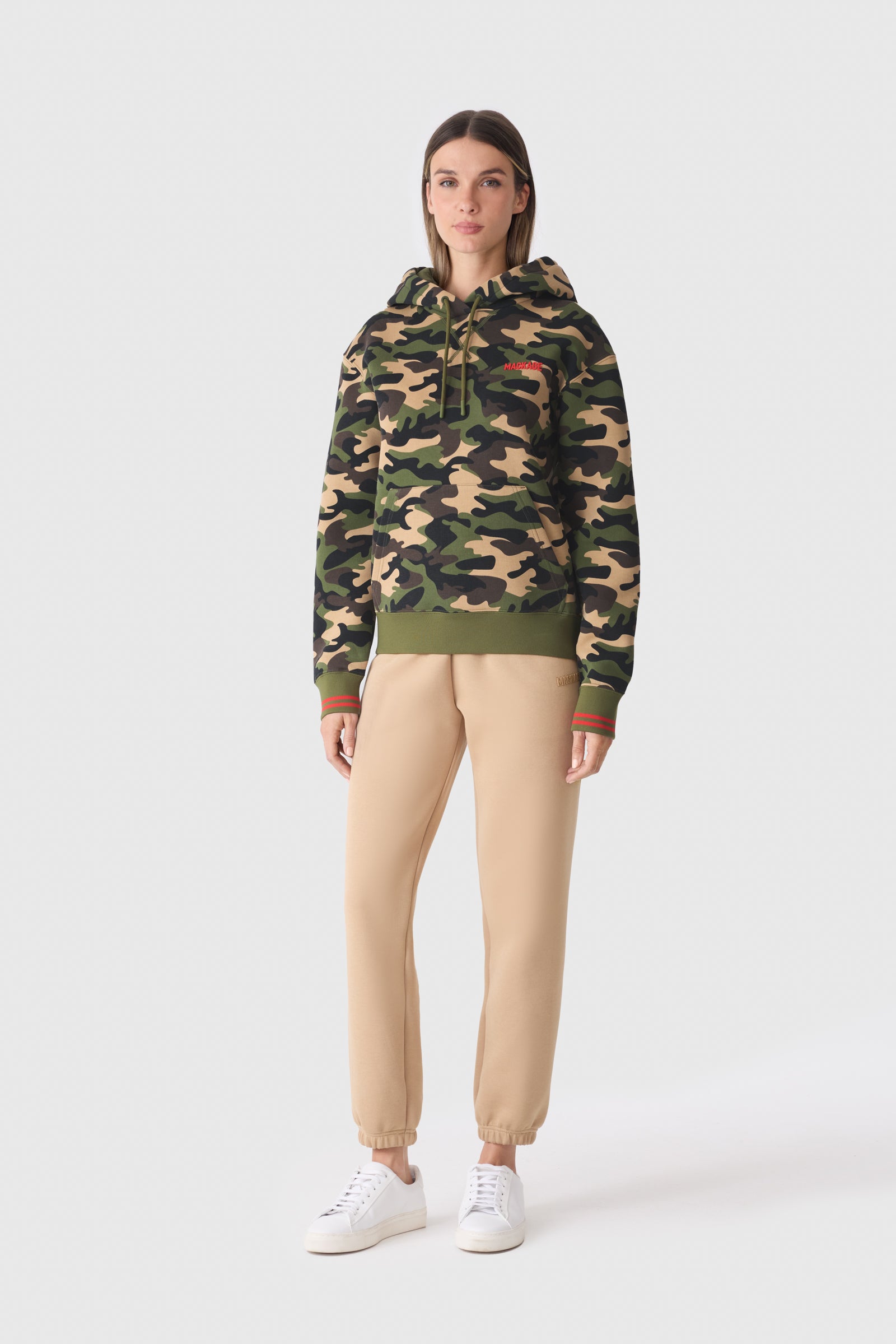 KRYSTIANA-CAMO Double-Face Jersey Hoodie for Women | Mackage® CA
