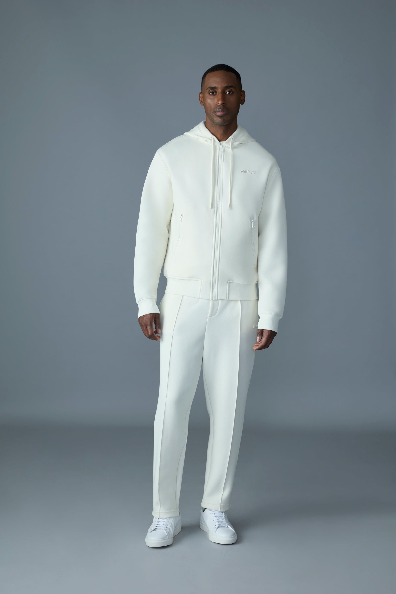 Krystos, double-face jersey zip-up hoodie | Mackage® Canada