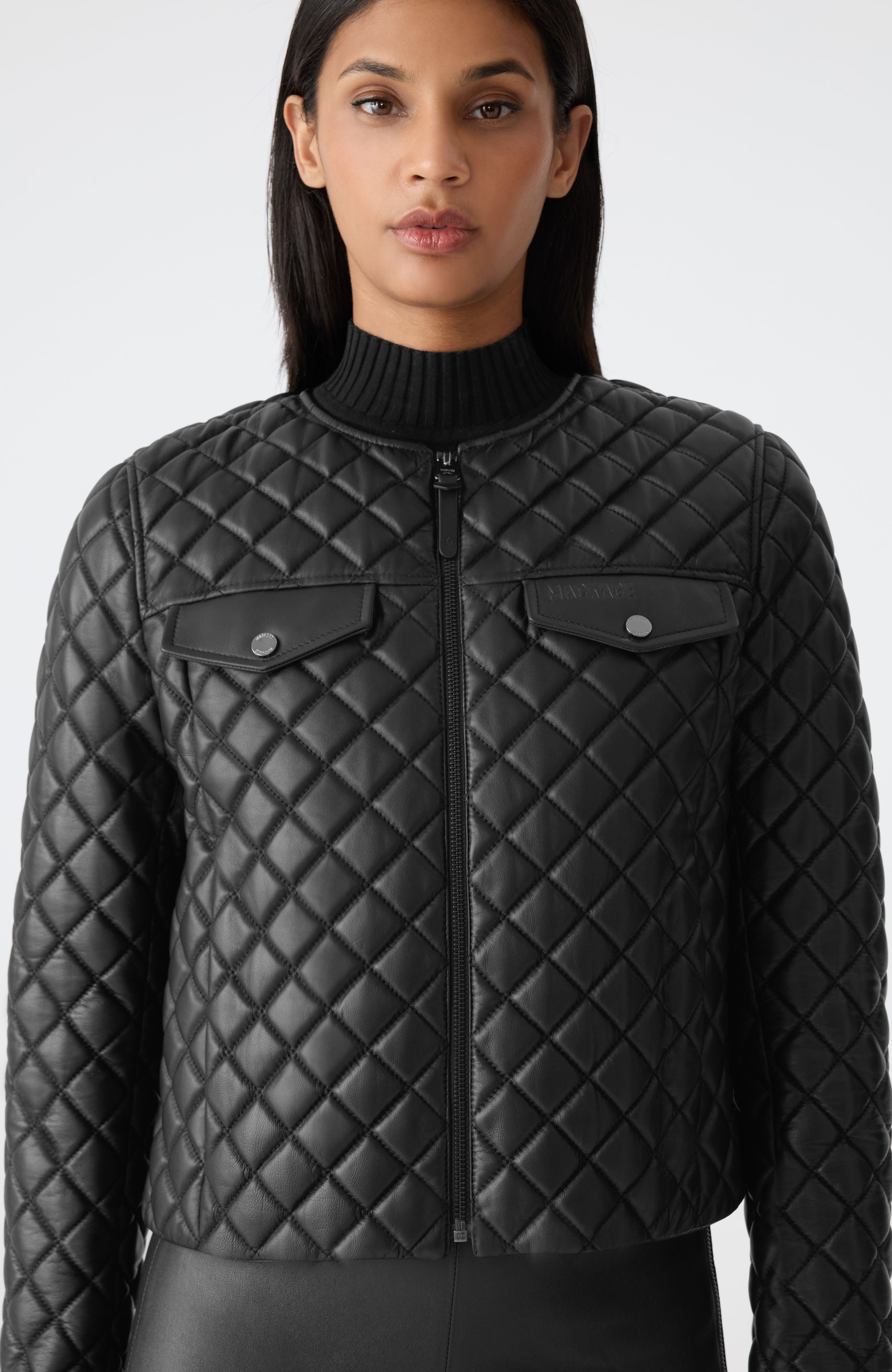 LENA Quilted Leather Cropped Jacket for Women | Mackage® CA