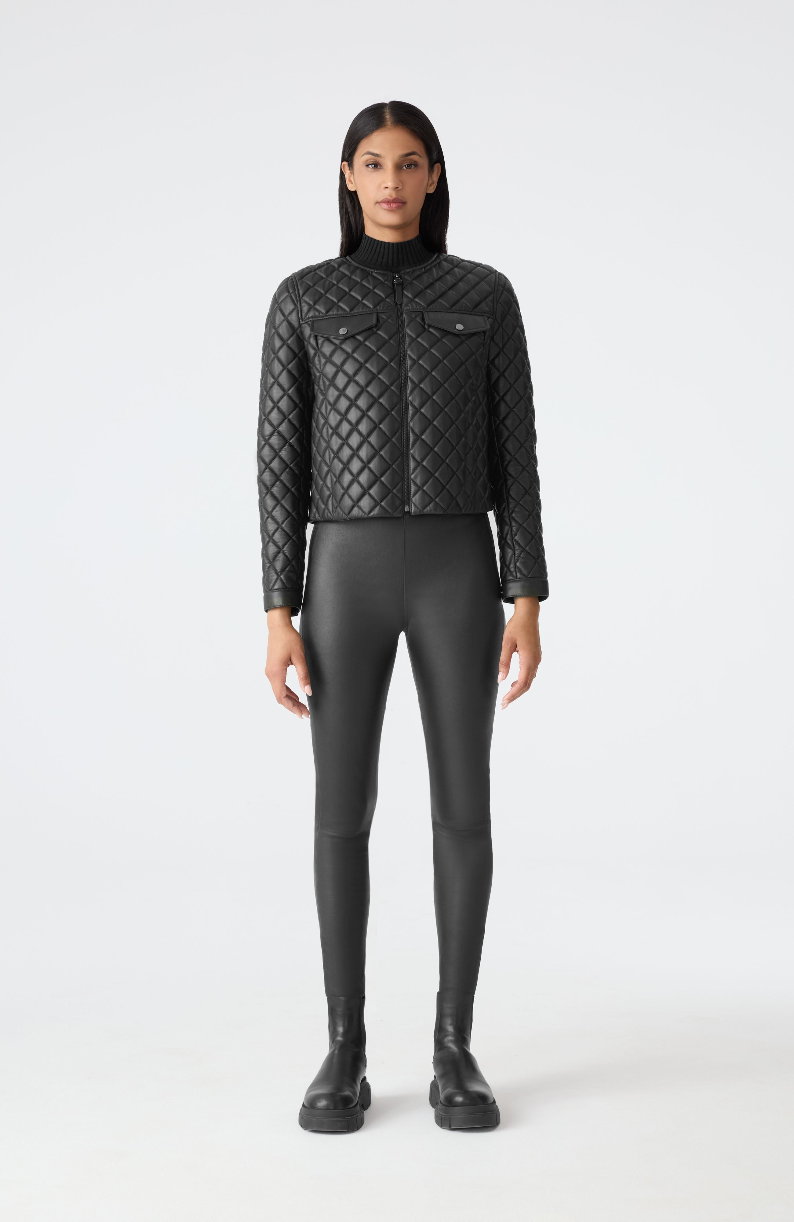 LENA Quilted Leather Cropped Jacket for Women | Mackage® CA