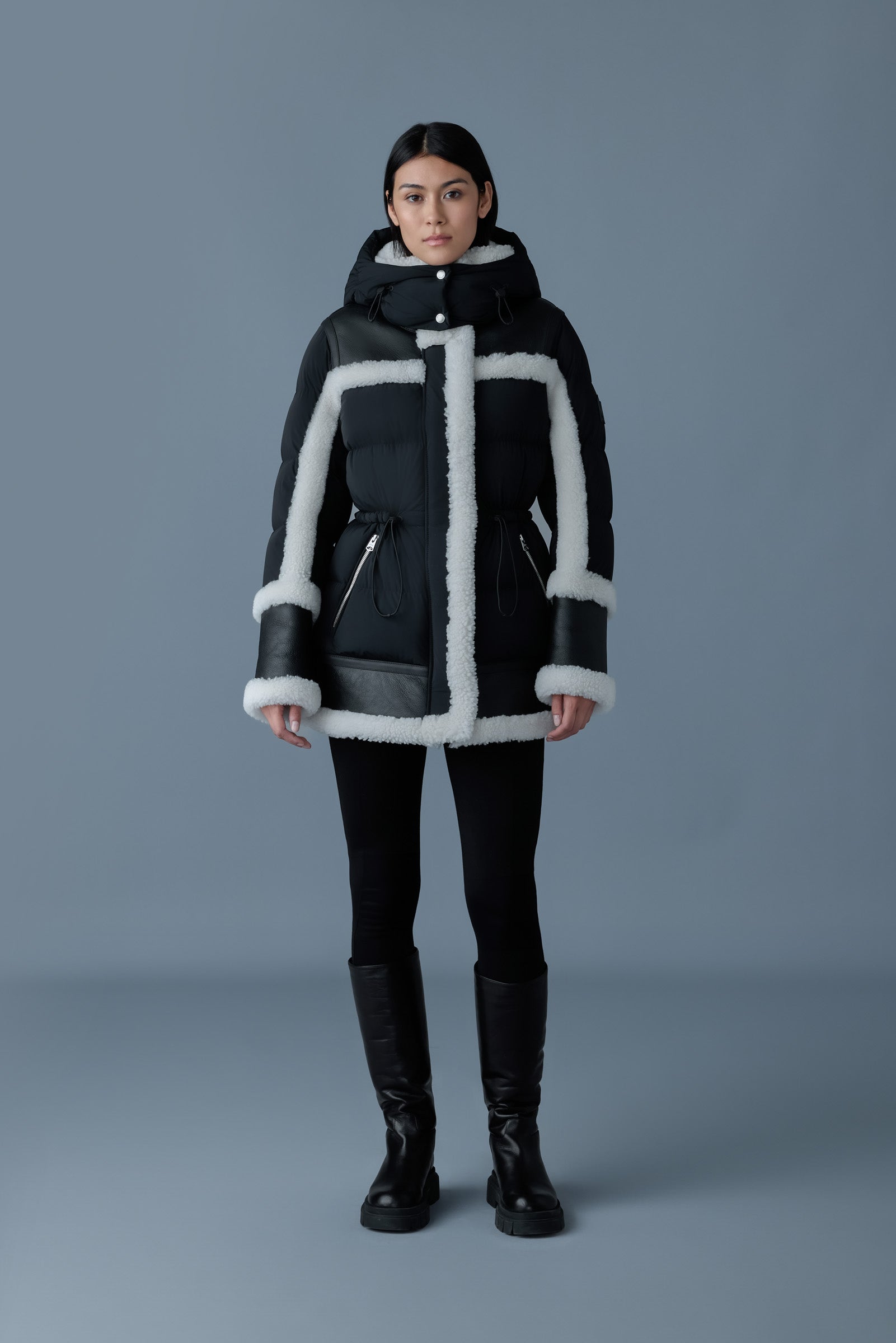 Lilibeth, mixed-media shearling down parka | Mackage® Canada